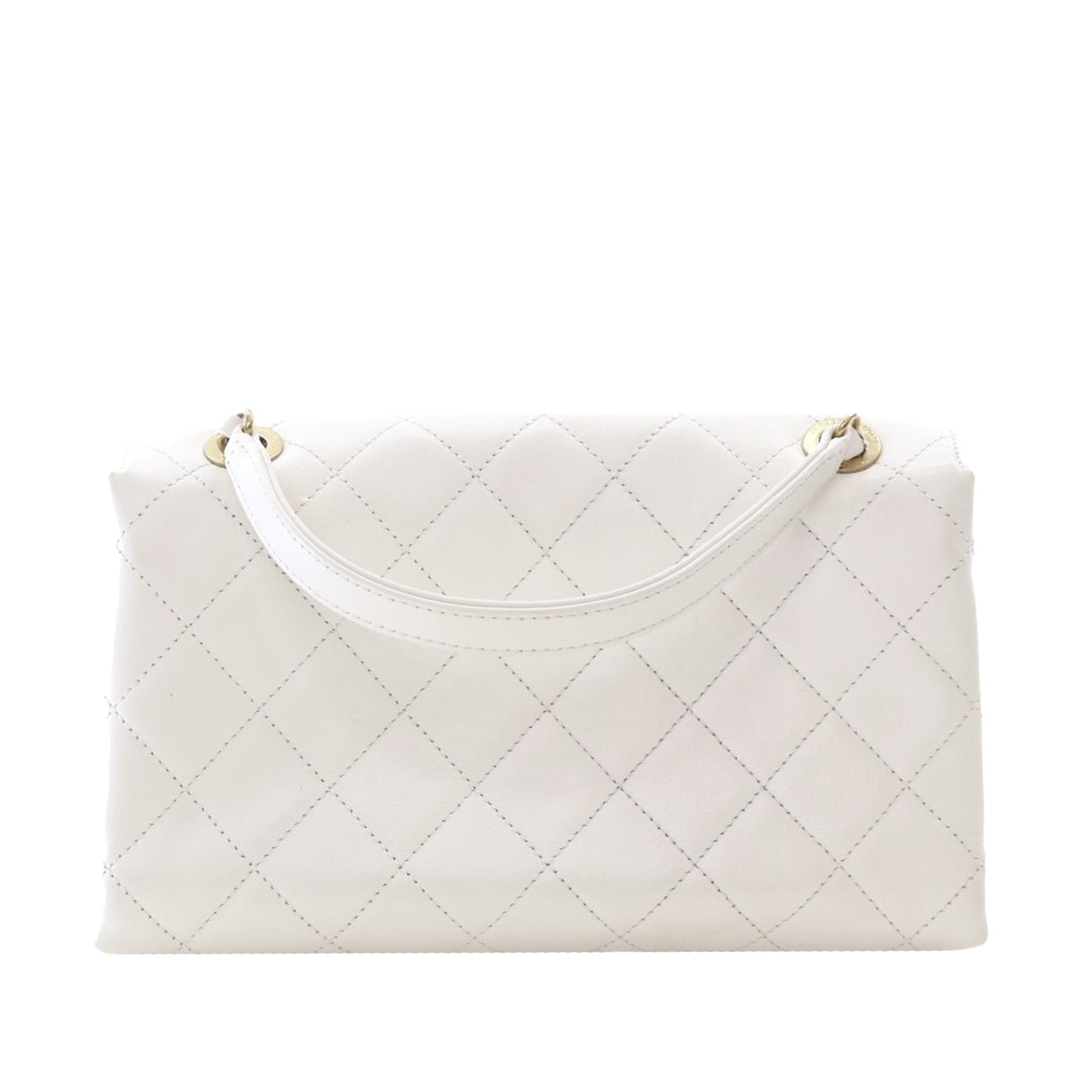 Chanel Medium Quilted Calfskin Logo Enchained Flap