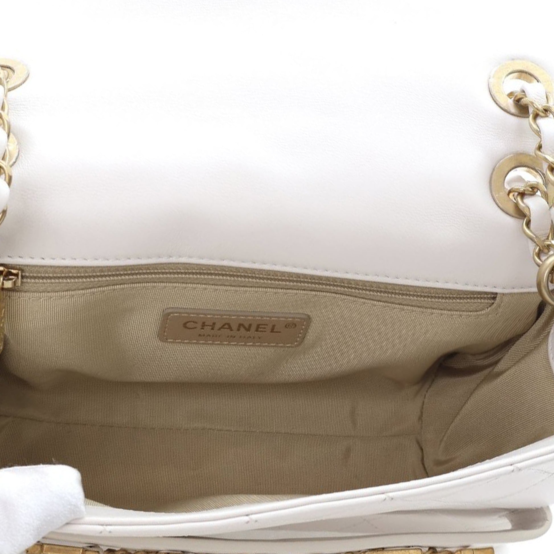 Chanel Medium Quilted Calfskin Logo Enchained Flap