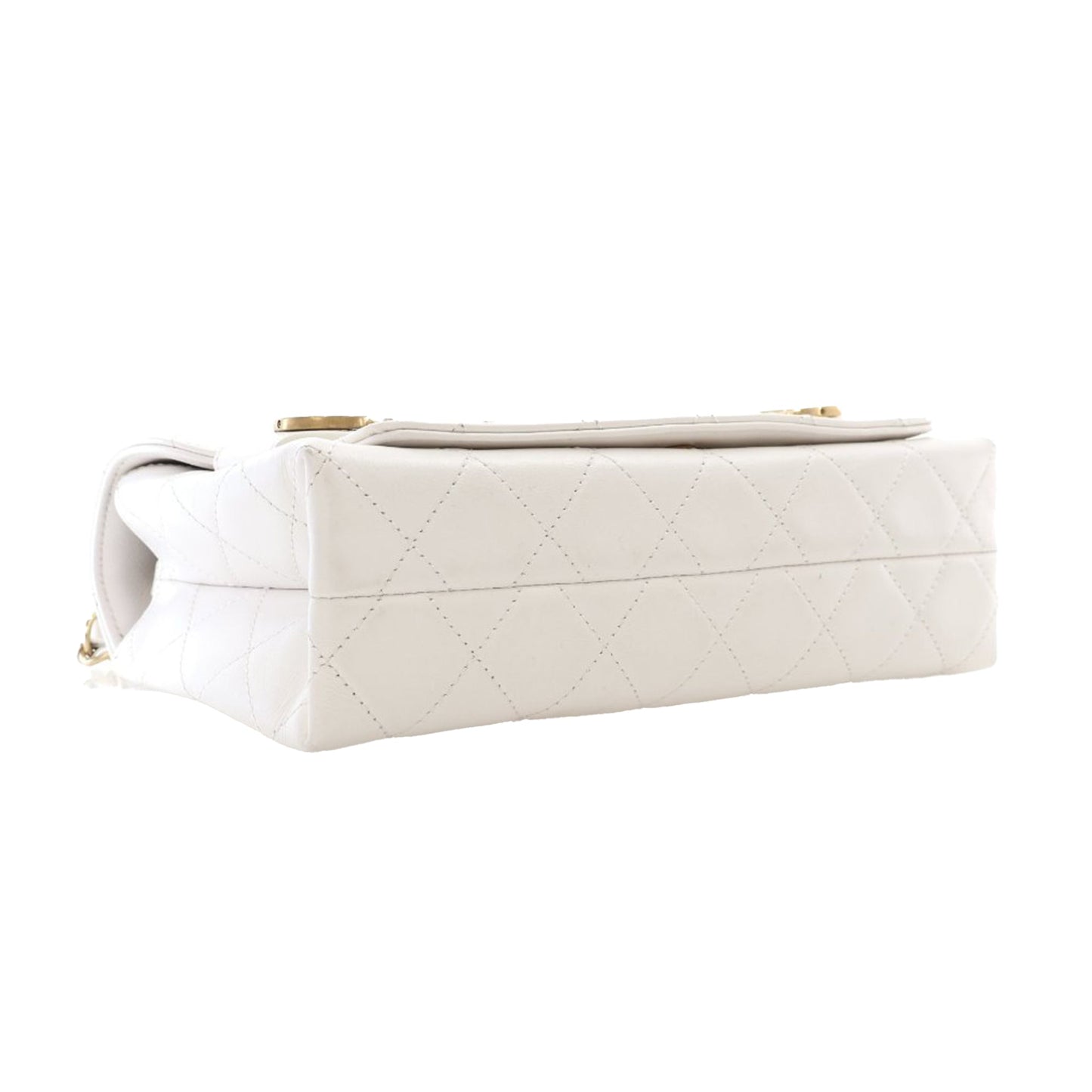 Chanel Medium Quilted Calfskin Logo Enchained Flap
