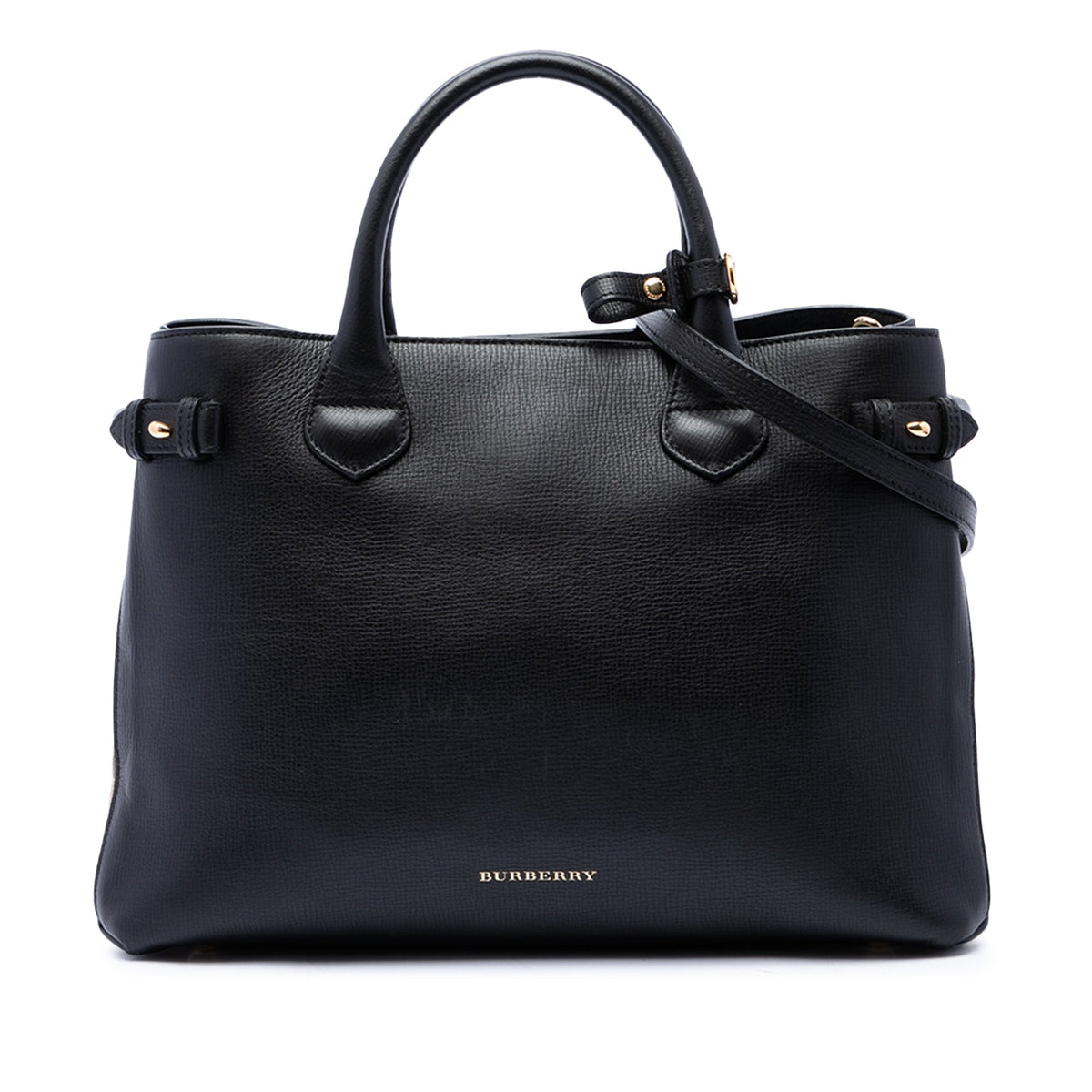 Burberry Medium Leather and House Check Banner Satchel