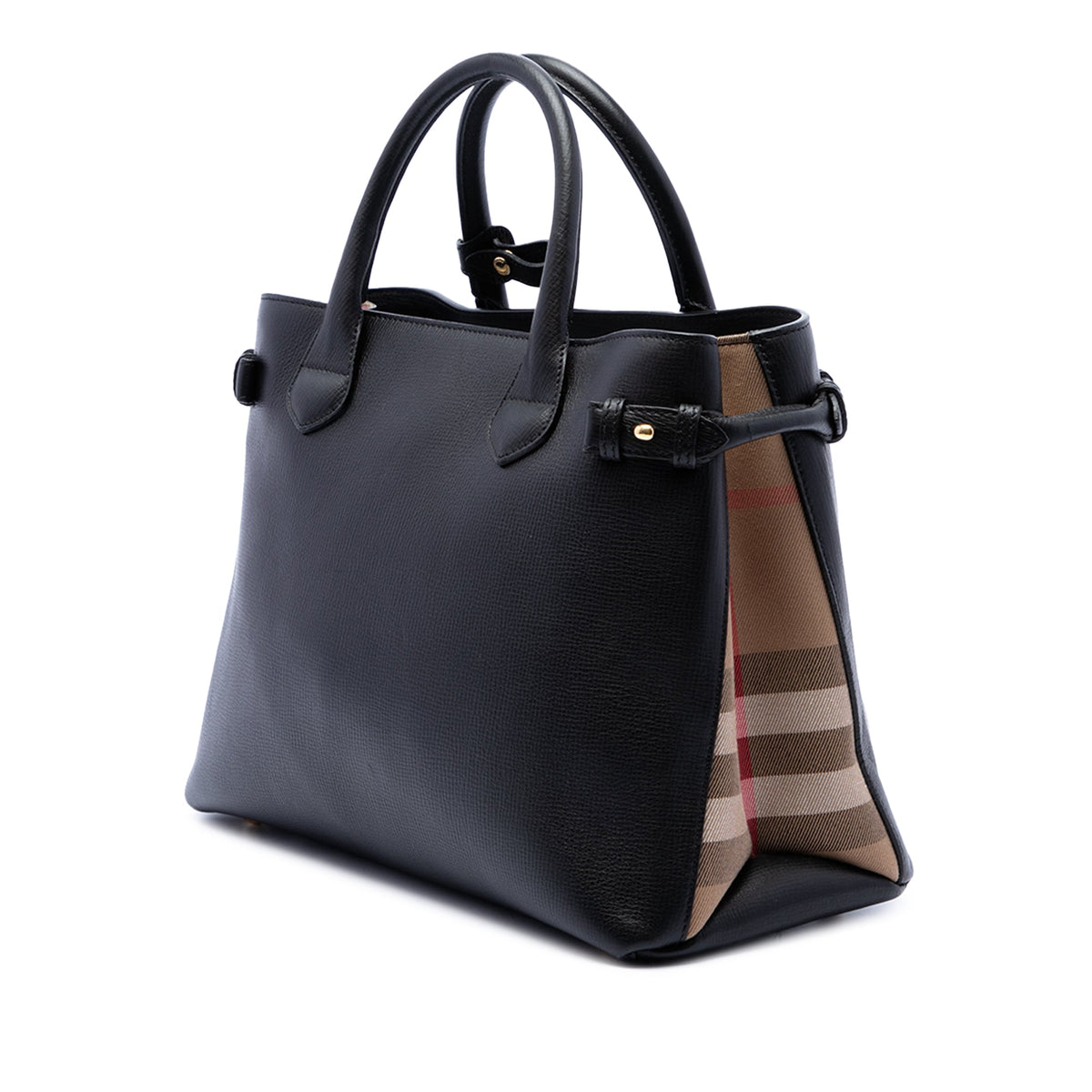 Burberry Medium Leather and House Check Banner Satchel