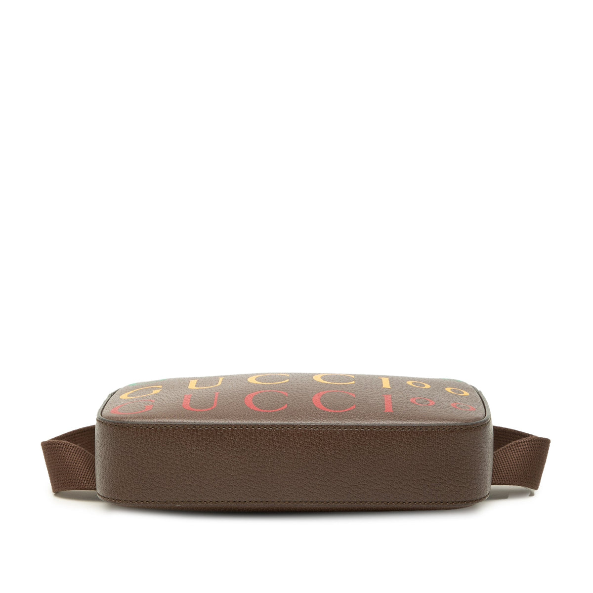 Gucci 100th Anniversary Textured Dollar Calfskin Logo Belt Bag — Brown