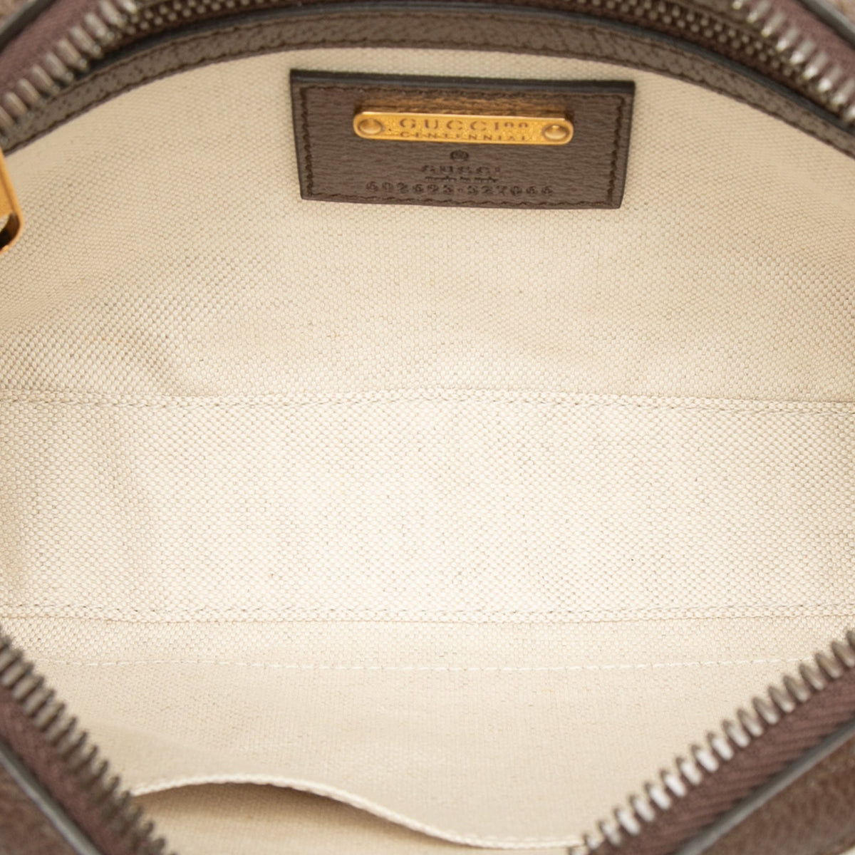 Gucci 100th Anniversary Textured Dollar Calfskin Logo Belt Bag — Brown