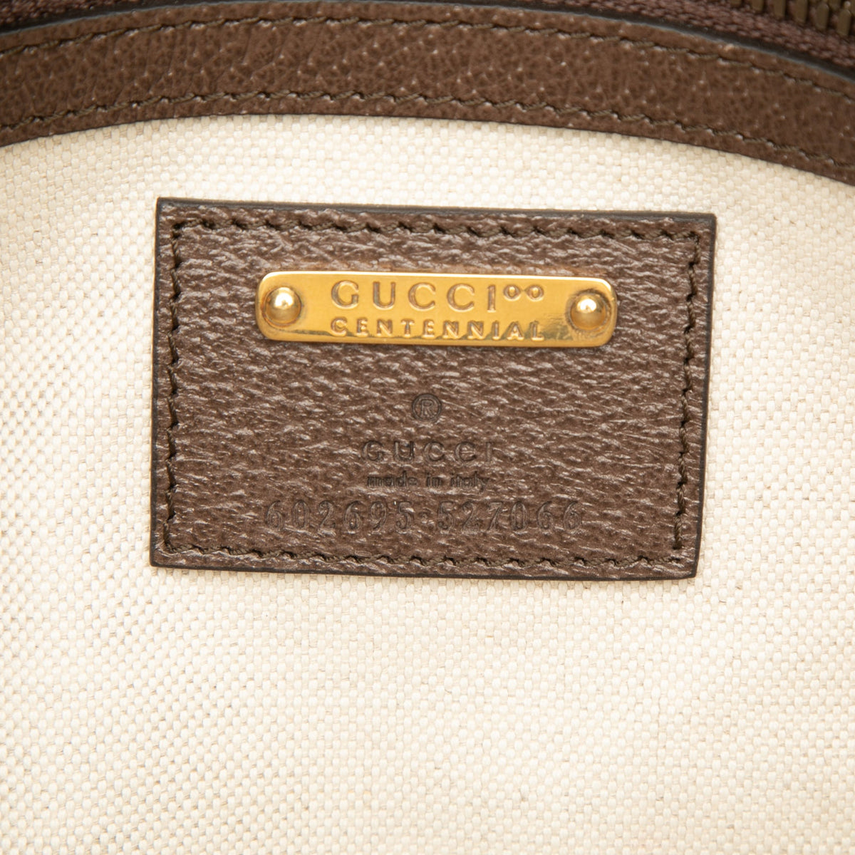 Gucci 100th Anniversary Textured Dollar Calfskin Logo Belt Bag — Brown