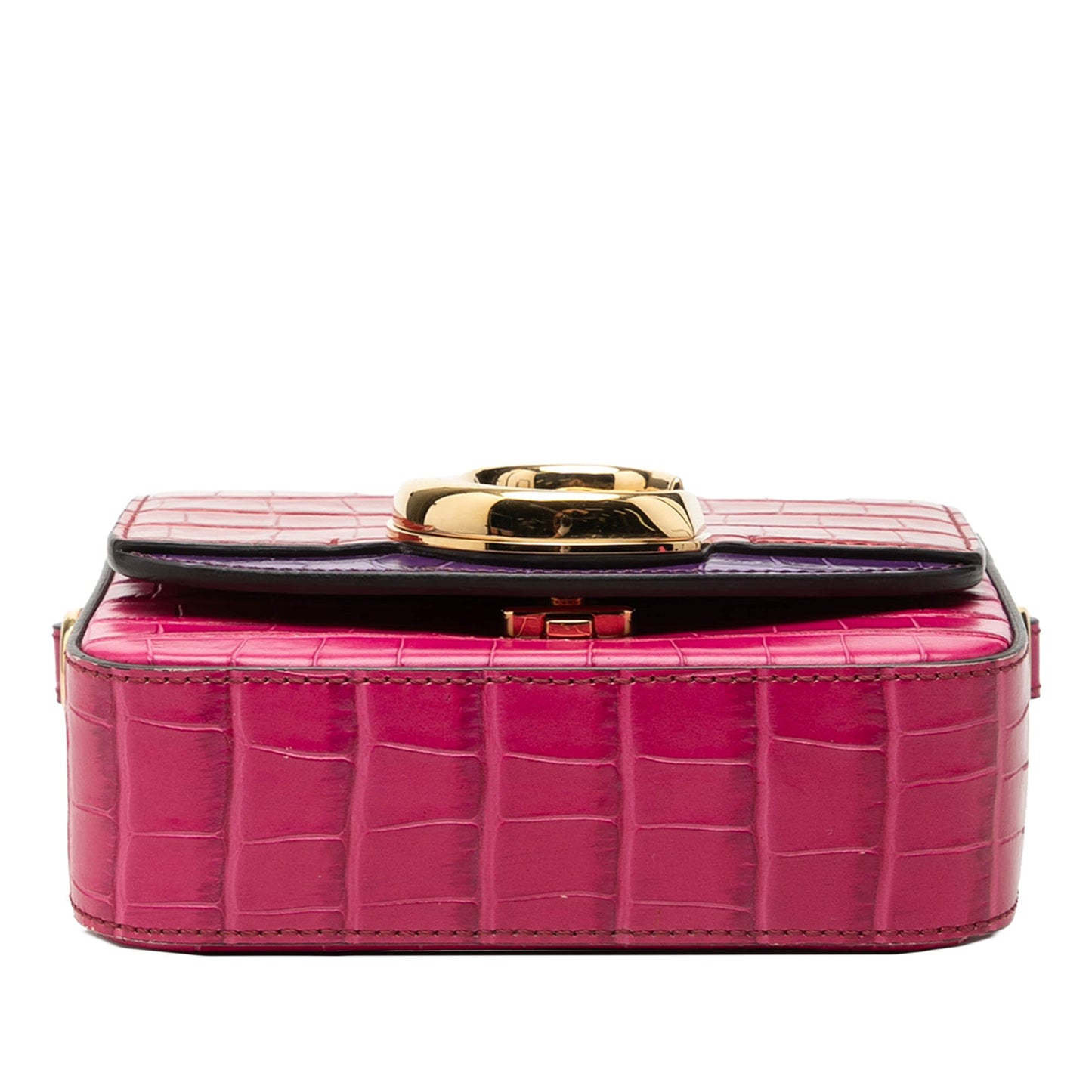 Chloé Mini Tricolor Croc Embossed Calfskin C Satchel