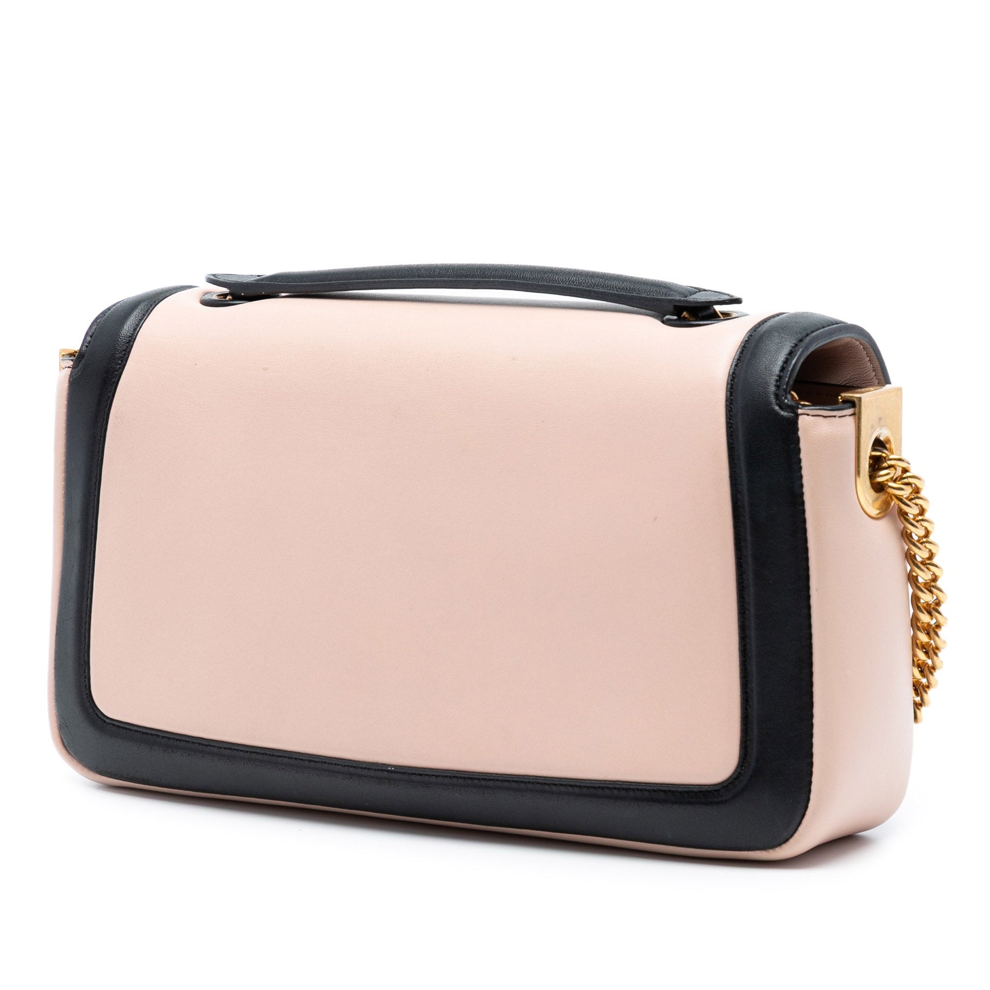 Fendi Bicolor Leather Chain Midi Baguette