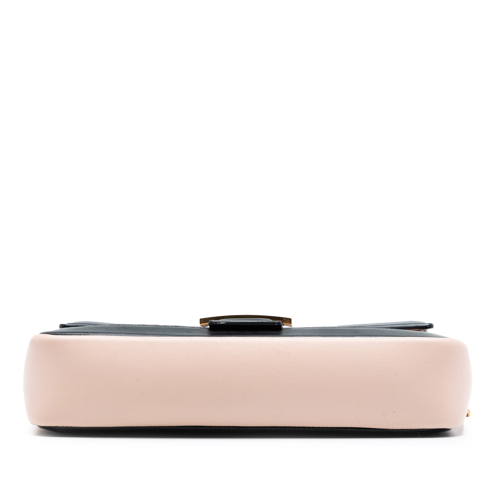 Fendi Bicolor Leather Chain Midi Baguette
