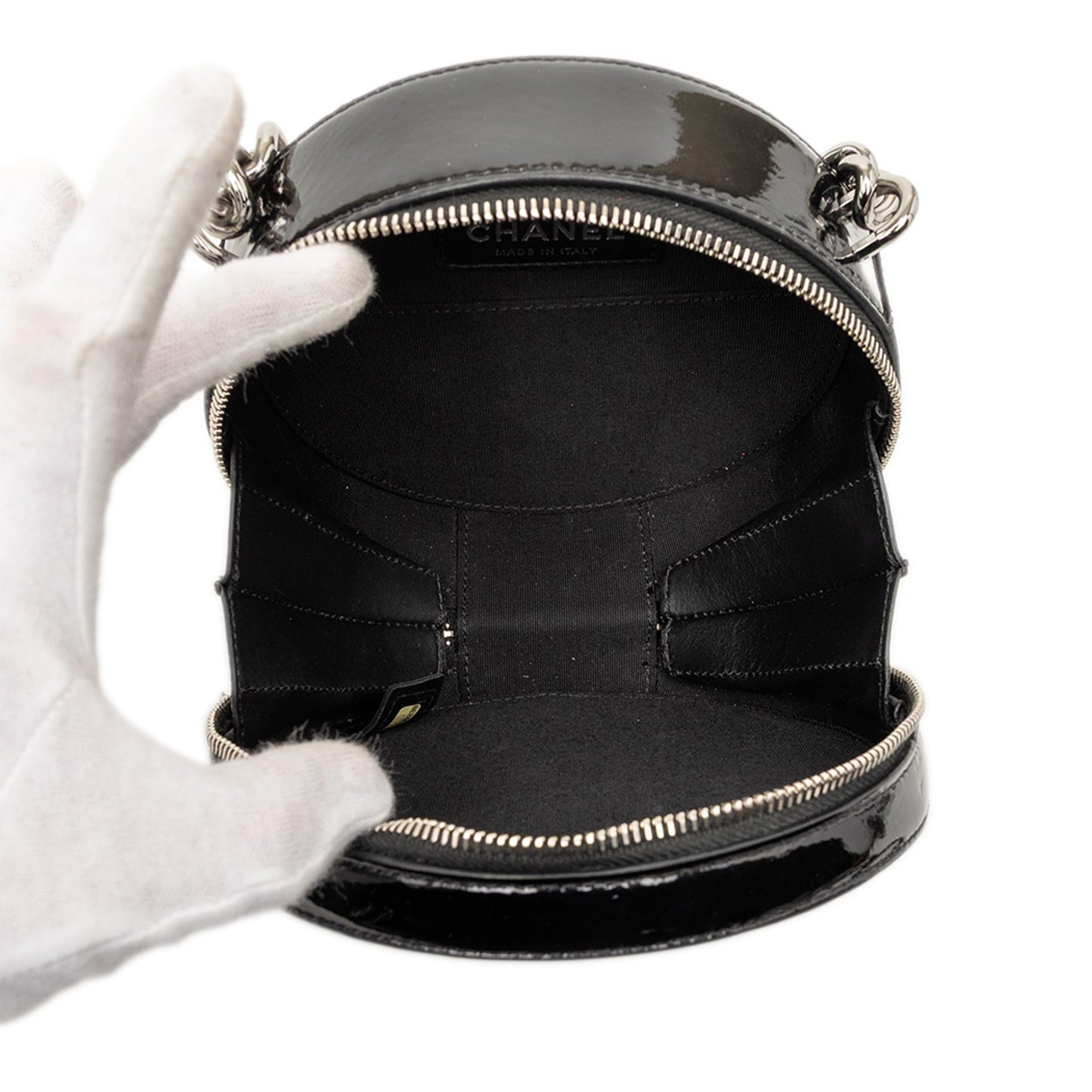 Chanel Patent Round As Earth Bag