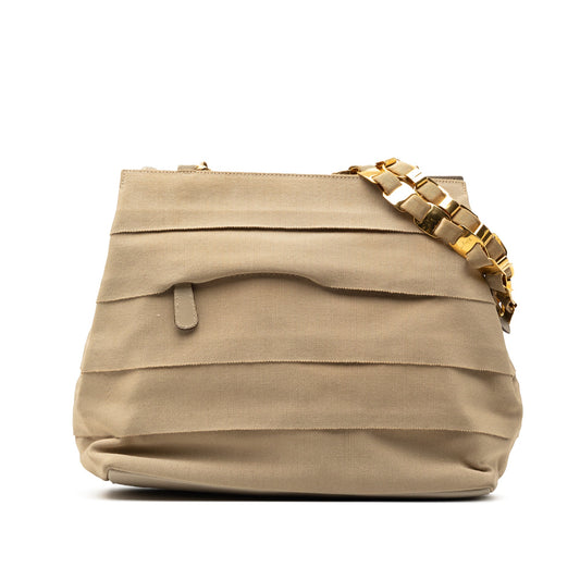 Ferragamo Nylon Tiered Grosgrain Shouder Bag