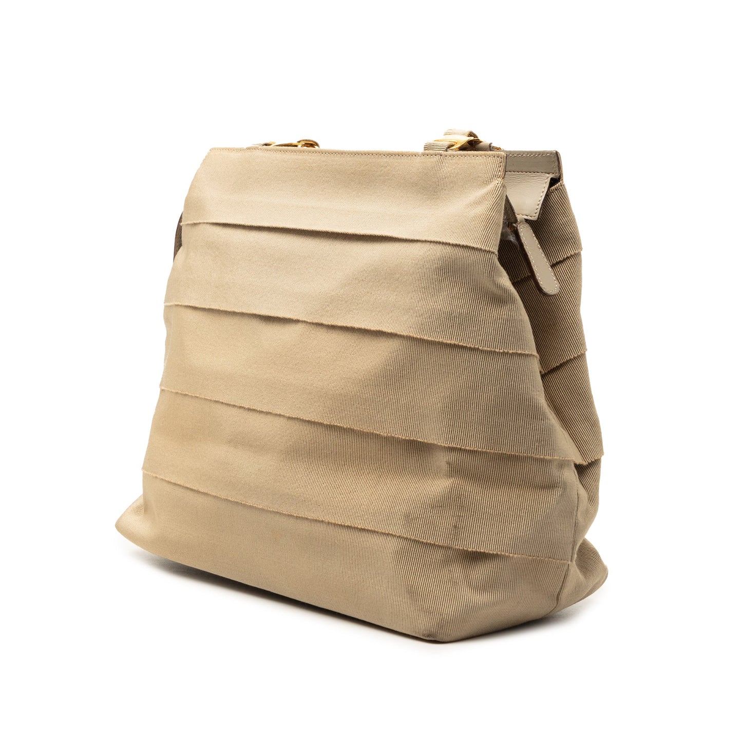 Ferragamo Nylon Tiered Grosgrain Shouder Bag