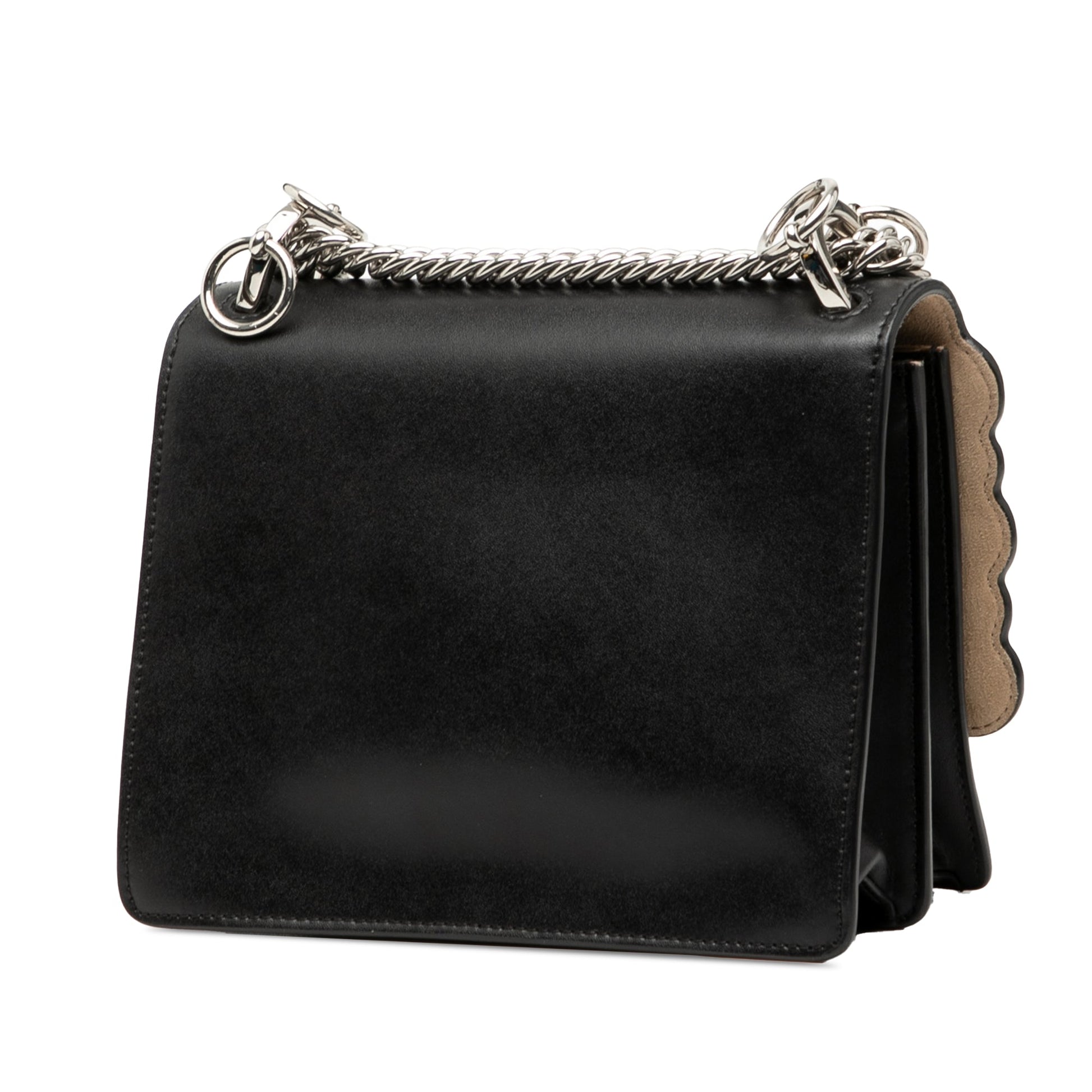 Fendi Mini Scalloped Leather and Pearls Kan I Crossbody