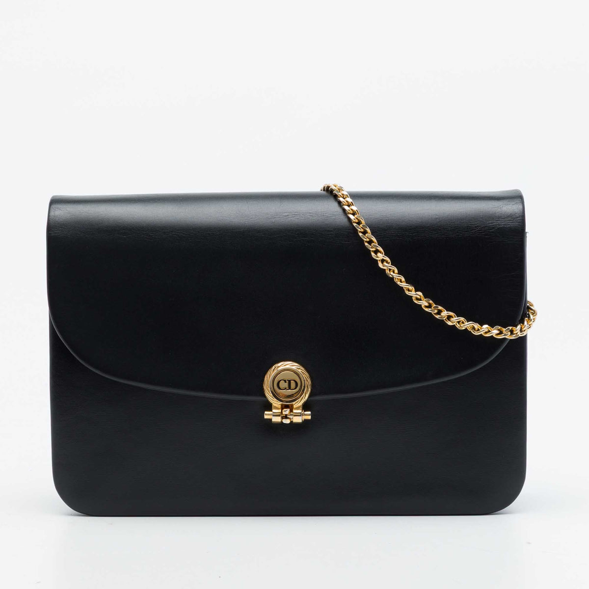 Dior Leather Chain Crossbody — Black