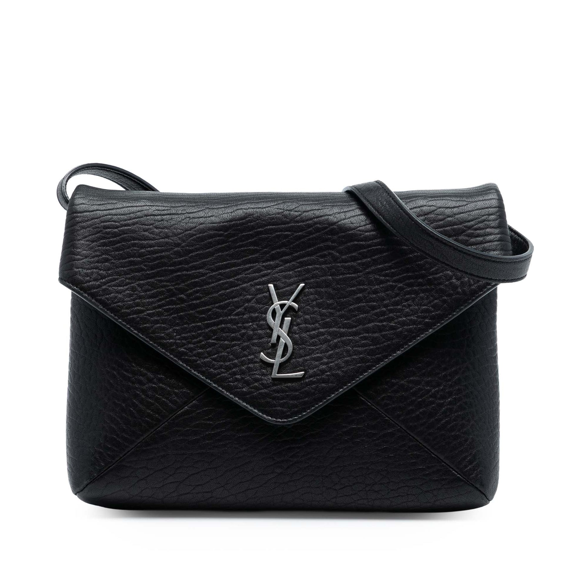 Saint Laurent Lambskin Monogram Cassandre Envelope Messenger Bag