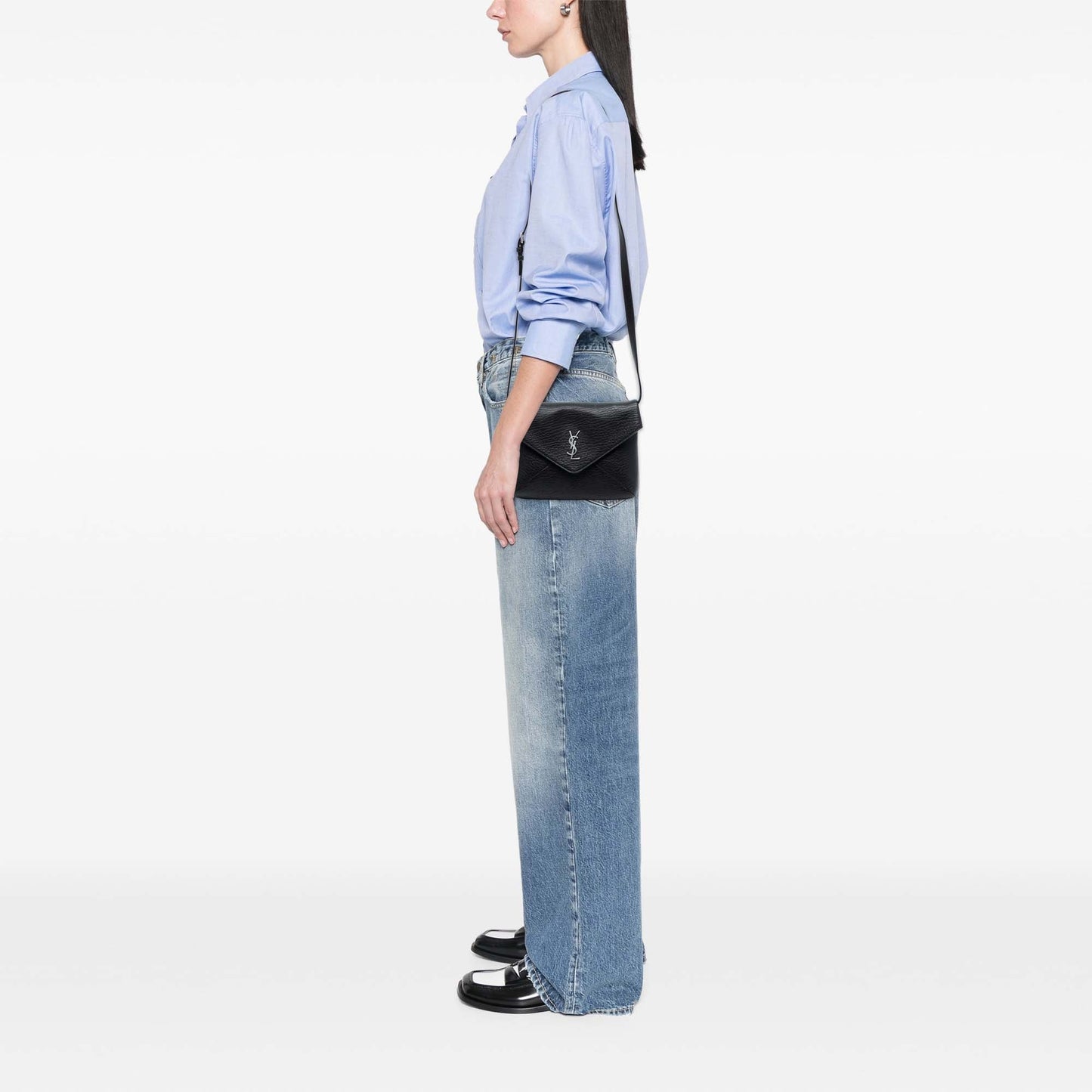 Saint Laurent Lambskin Monogram Cassandre Envelope Messenger Bag