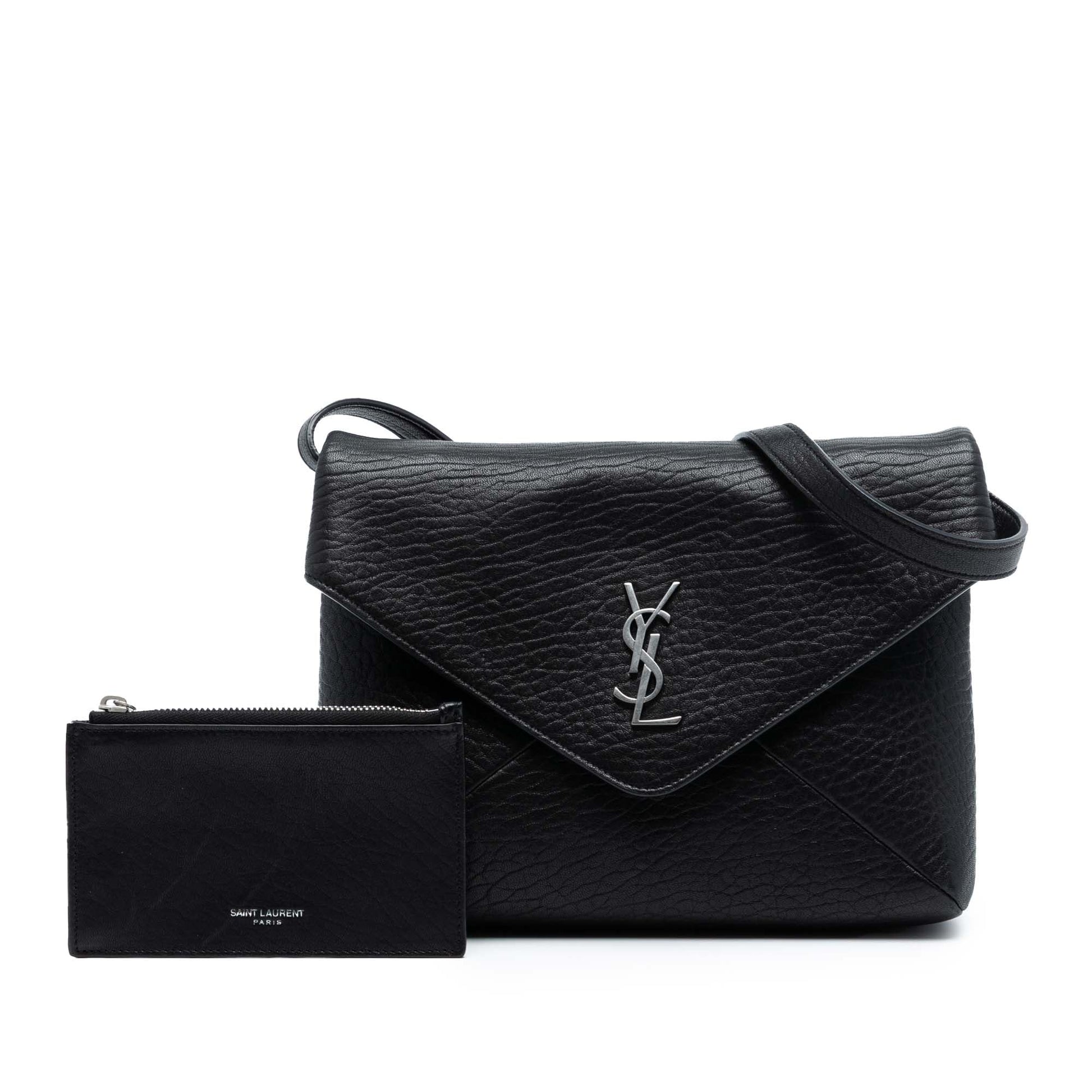 Saint Laurent Lambskin Monogram Cassandre Envelope Messenger Bag