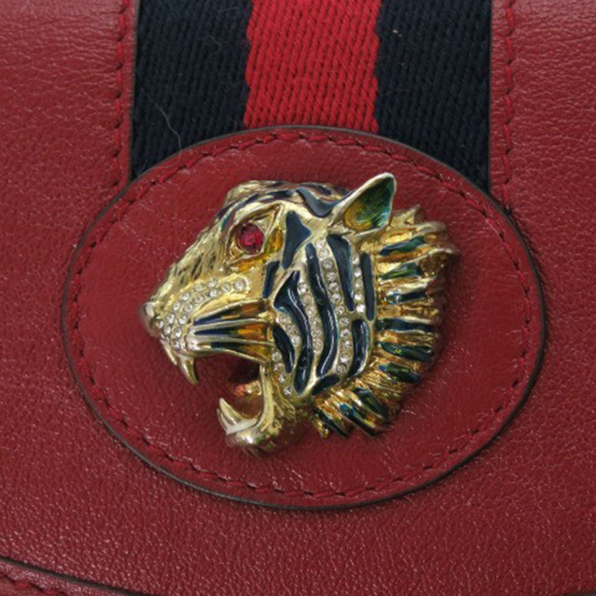 Gucci Mini Calfskin Rajah Web Chain Crossbody