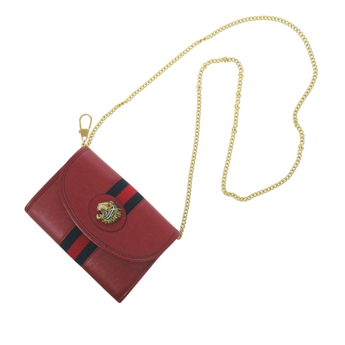 Gucci Mini Calfskin Rajah Web Chain Crossbody