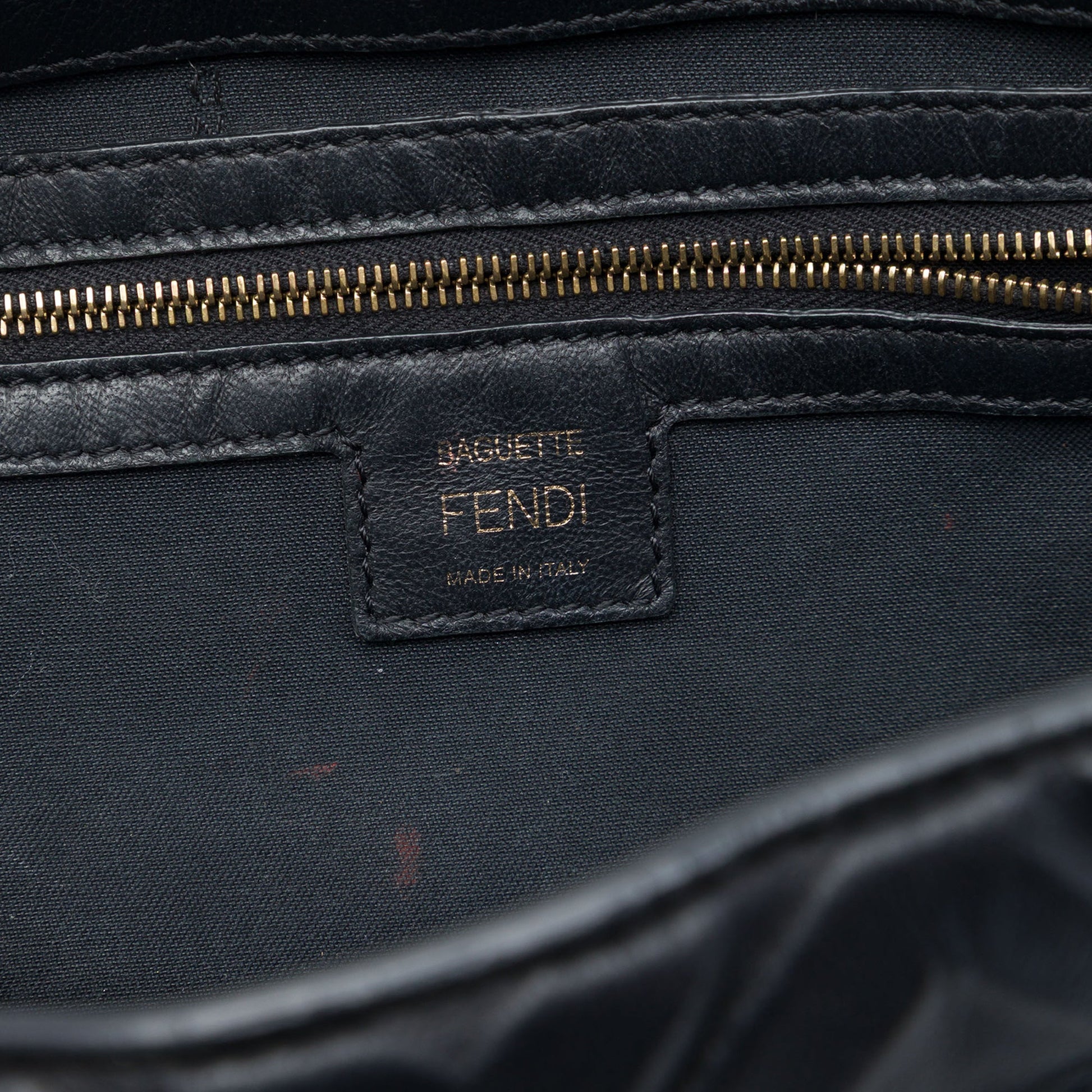 Fendi Zucca Embossed Leather Baguette Satchel