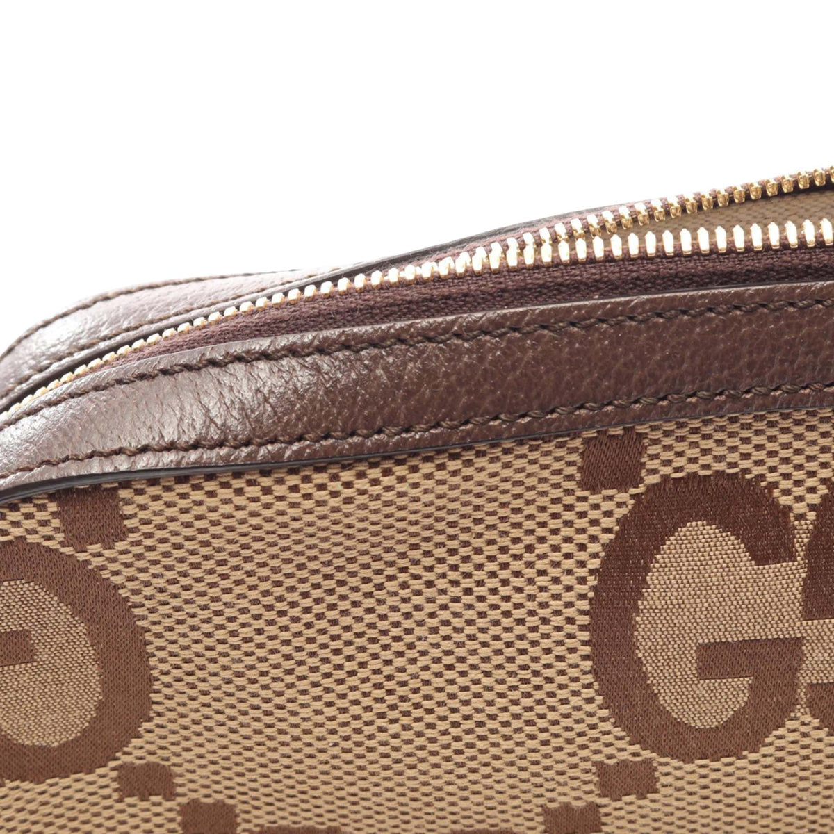 Gucci Jumbo GG Canvas Web Crossbody — Beige