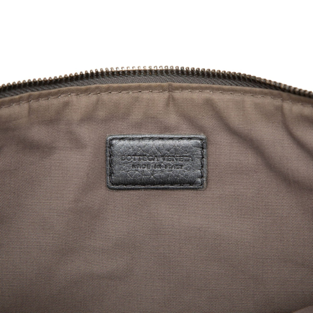 Bottega Veneta Metallic Leather Intrecciato Clutch — Black