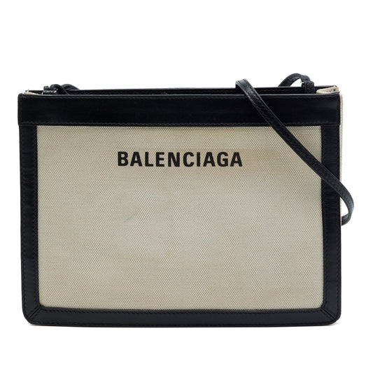 Balenciaga Canvas Navy Pochette Crossbody