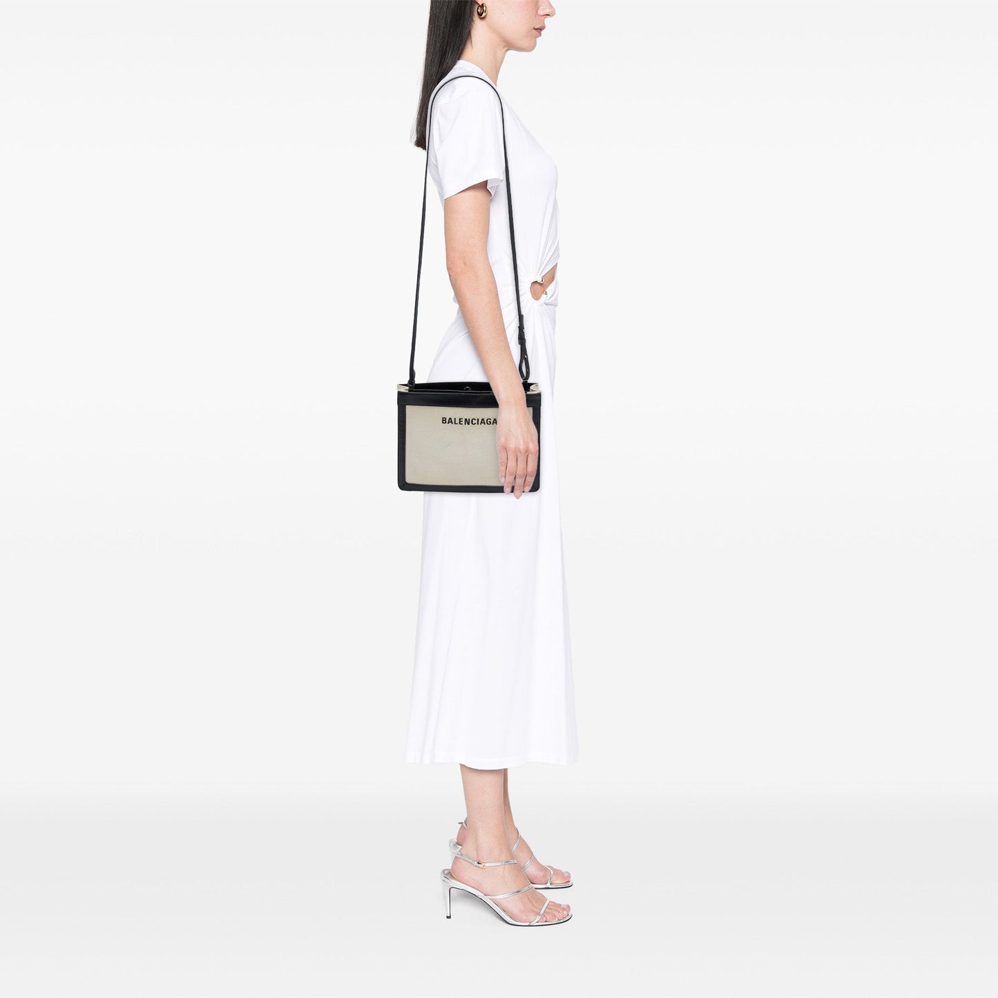 Balenciaga Canvas Navy Pochette Crossbody