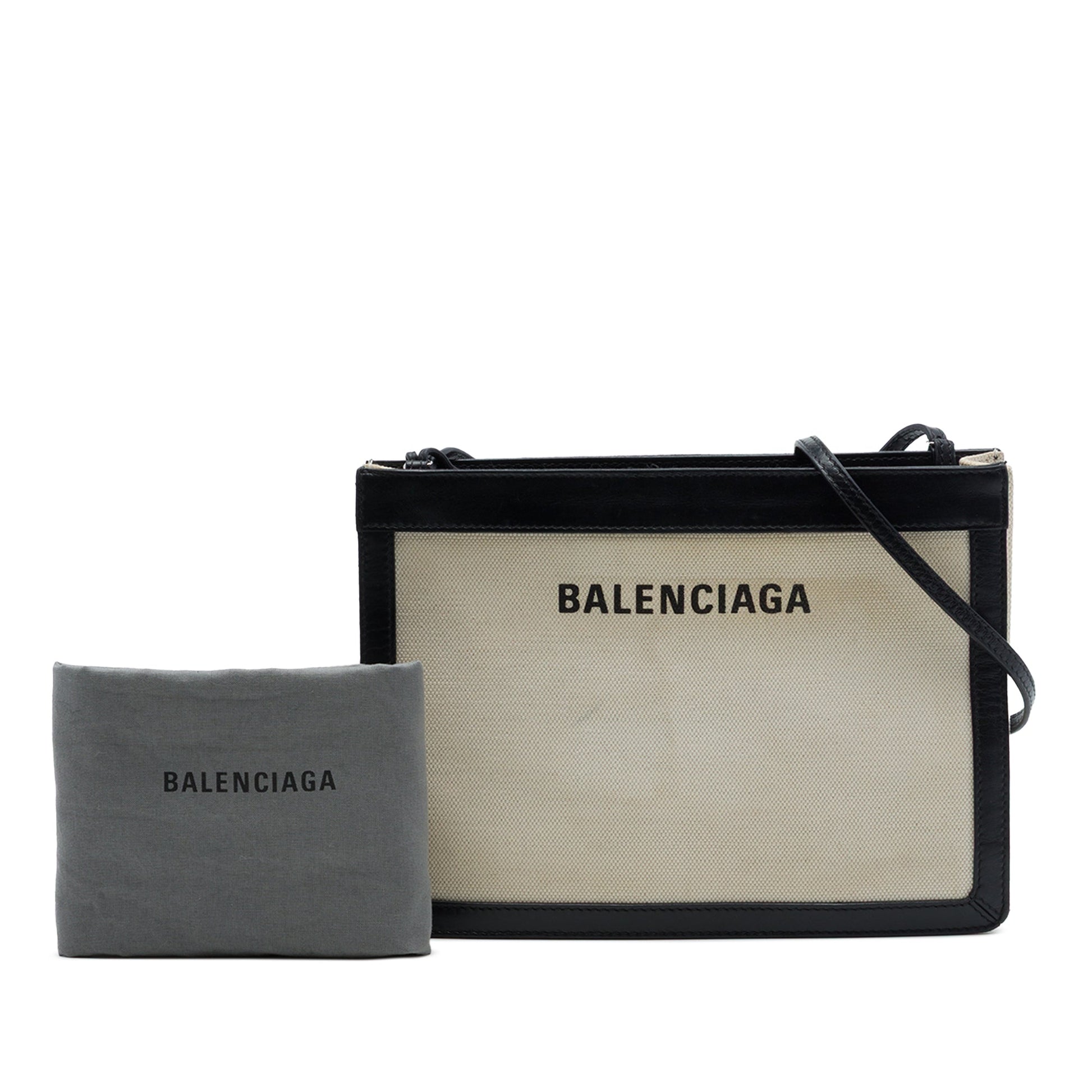 Balenciaga Canvas Navy Pochette Crossbody