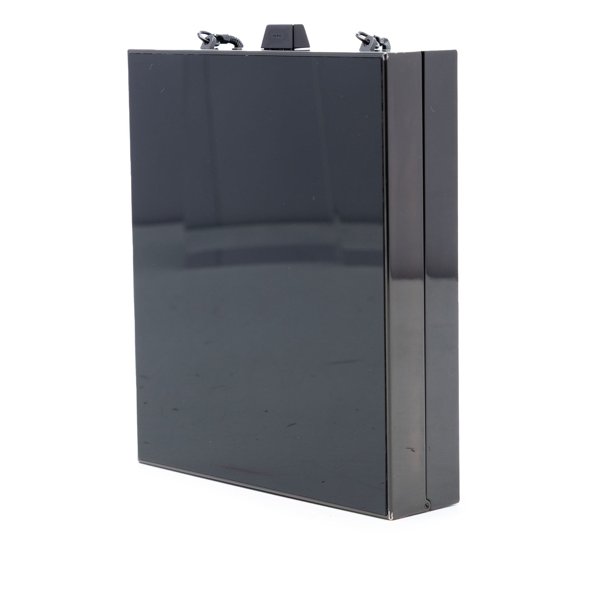 Saint Laurent Acrylic Tuxedo Box Clutch on Chain
