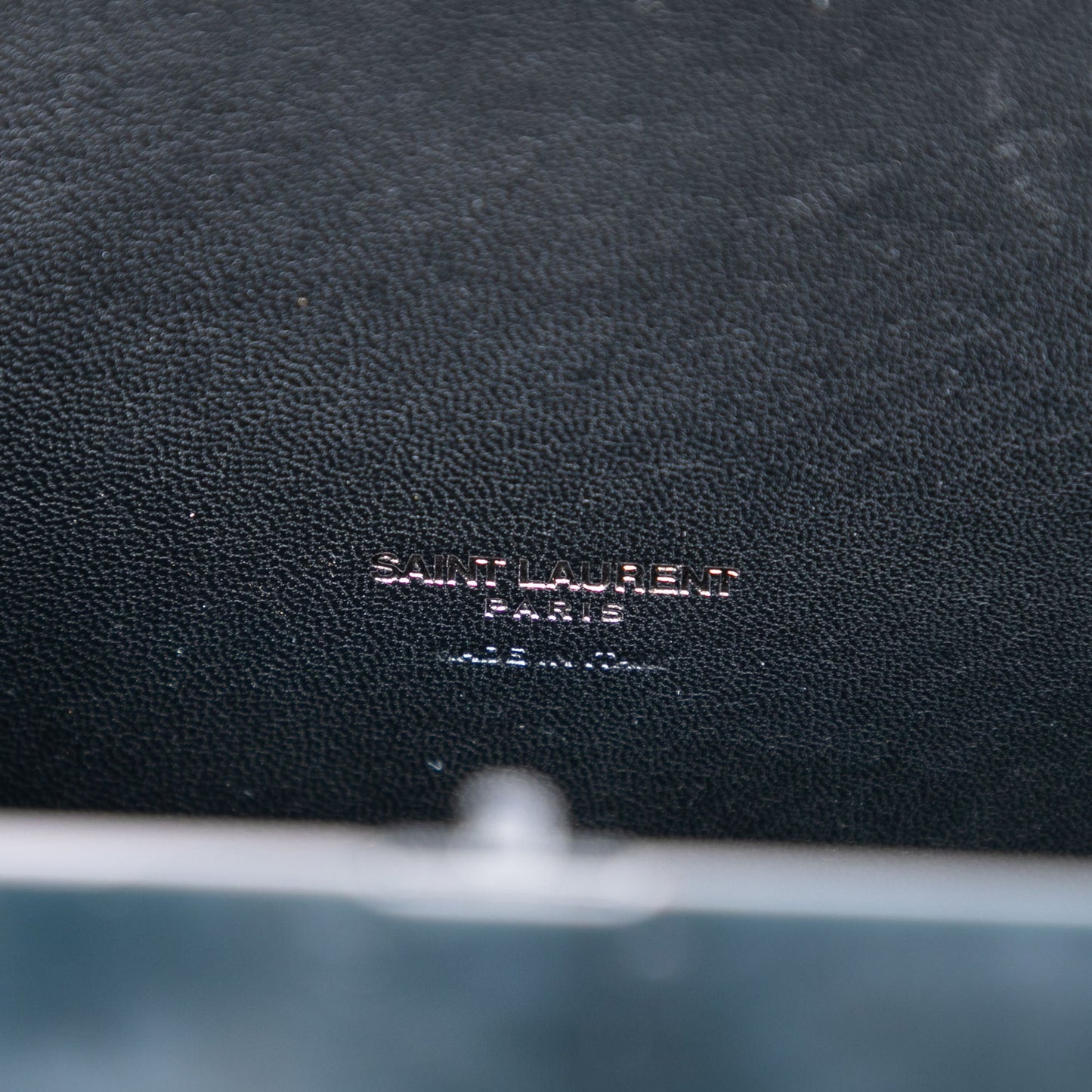 Saint Laurent Acrylic Tuxedo Box Clutch on Chain