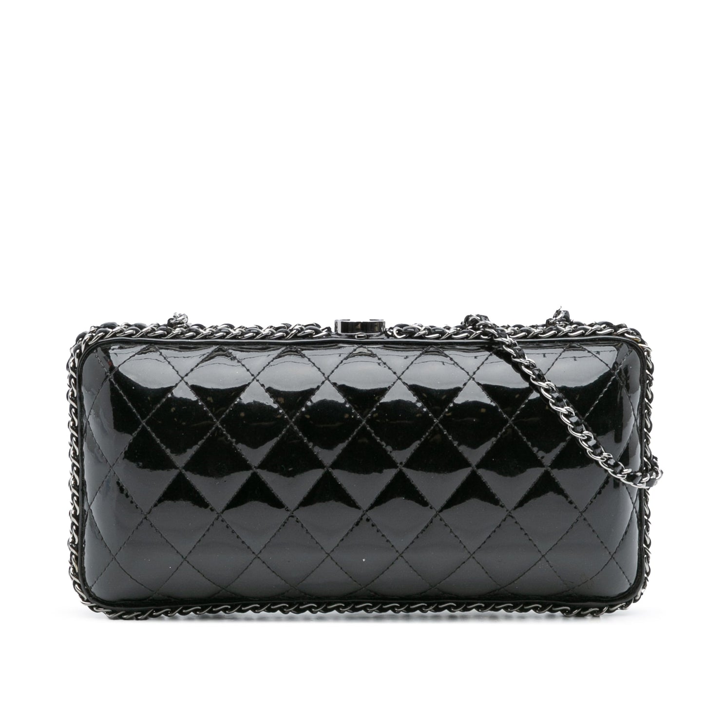 Chanel Quilted Patent Chain Around Clutch