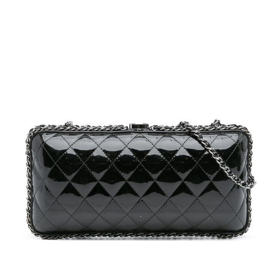 Chanel Quilted Patent Chain Around Clutch