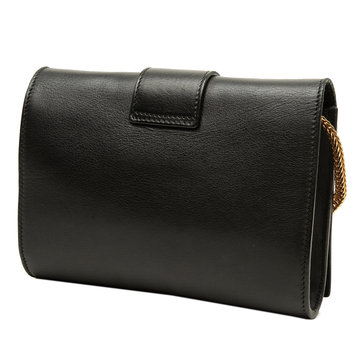 Saint Laurent Mini Leather Chyc Ligne Crossbody — Black