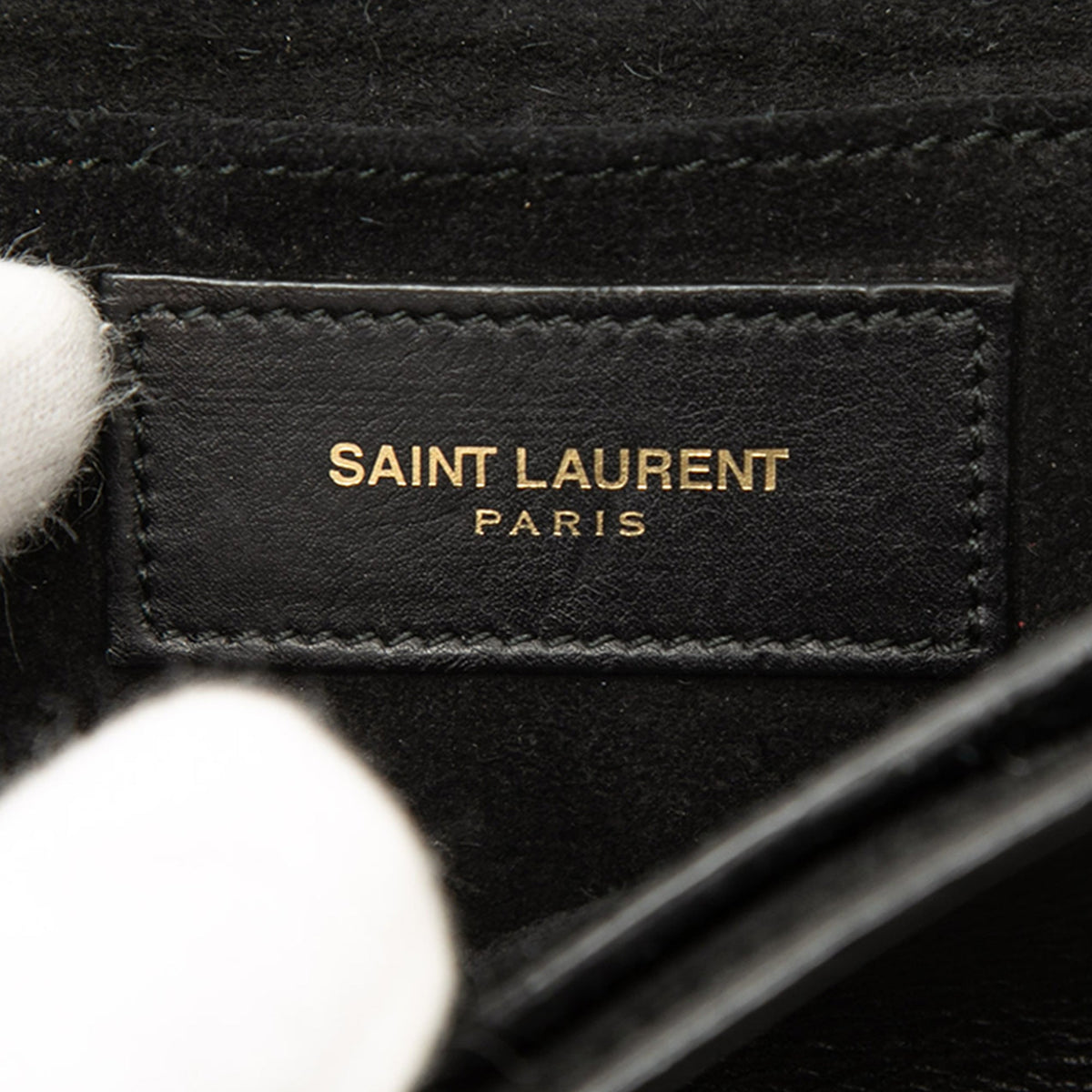 Saint Laurent Mini Leather Chyc Ligne Crossbody — Black