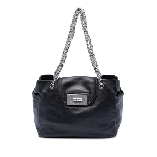 Chanel Large Lambskin Mademoiselle Lock Jewelry Chain Tote