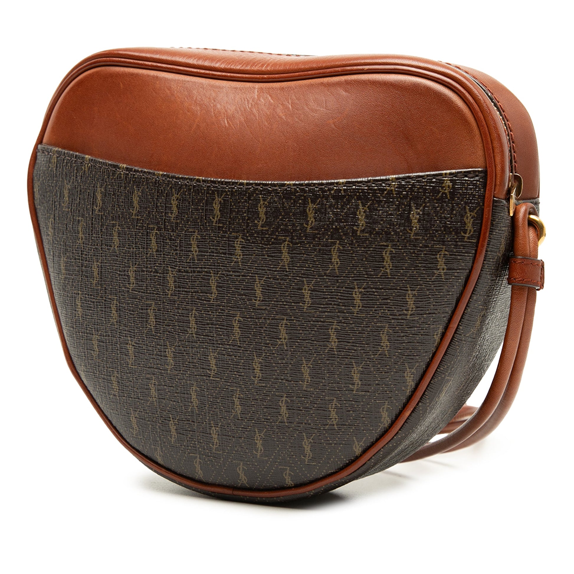 Saint Laurent Le Monogramme Coated Canvas and Leather Coeur Crossbody