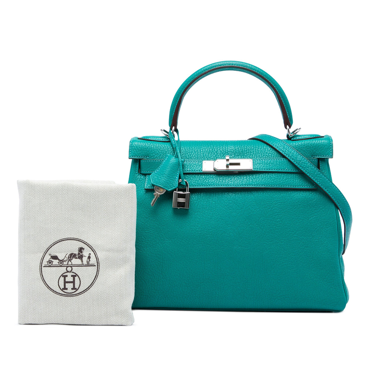 Hermès Clemence Kelly II Retourne 28 — Blue