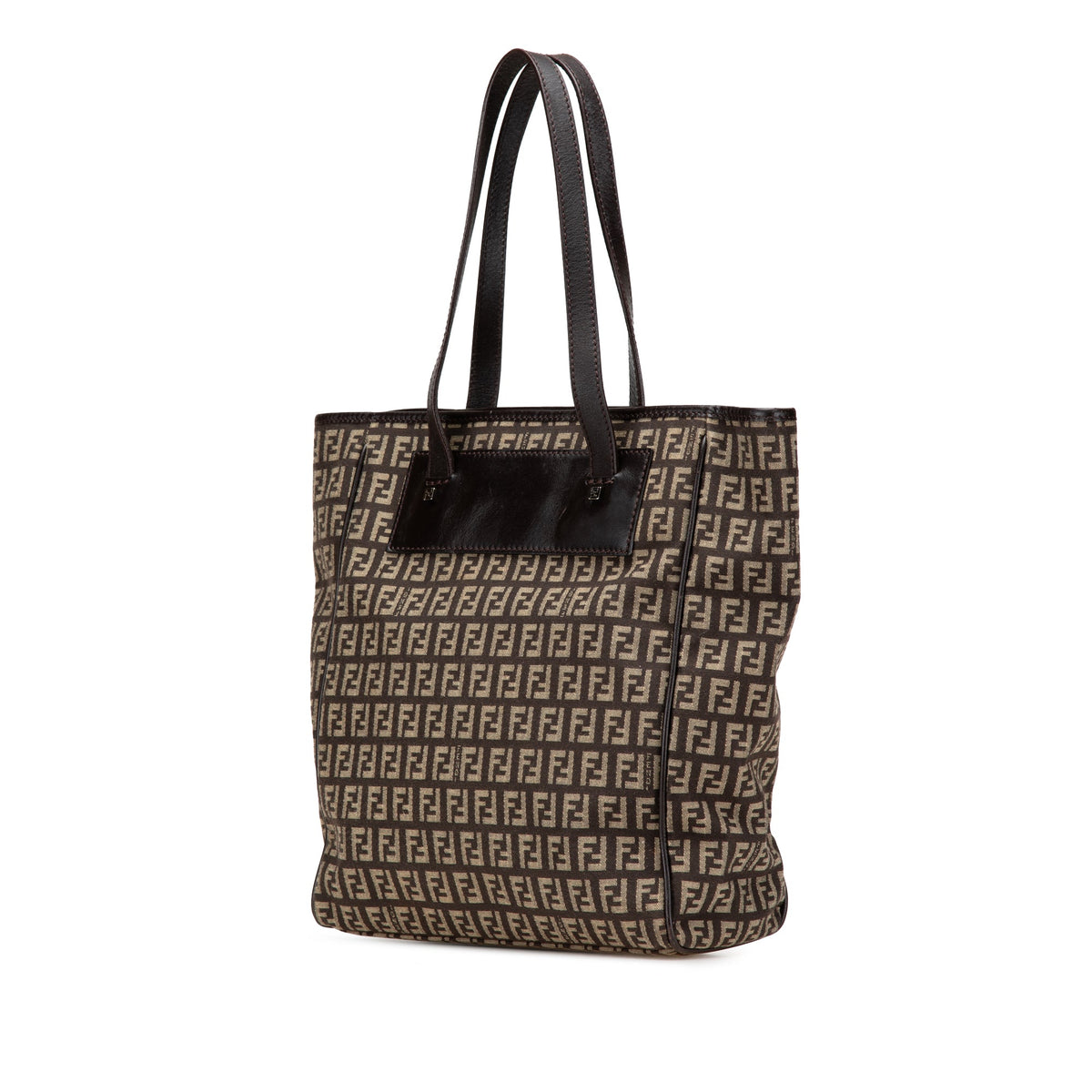 Fendi Zucchino Canvas Tote — Brown