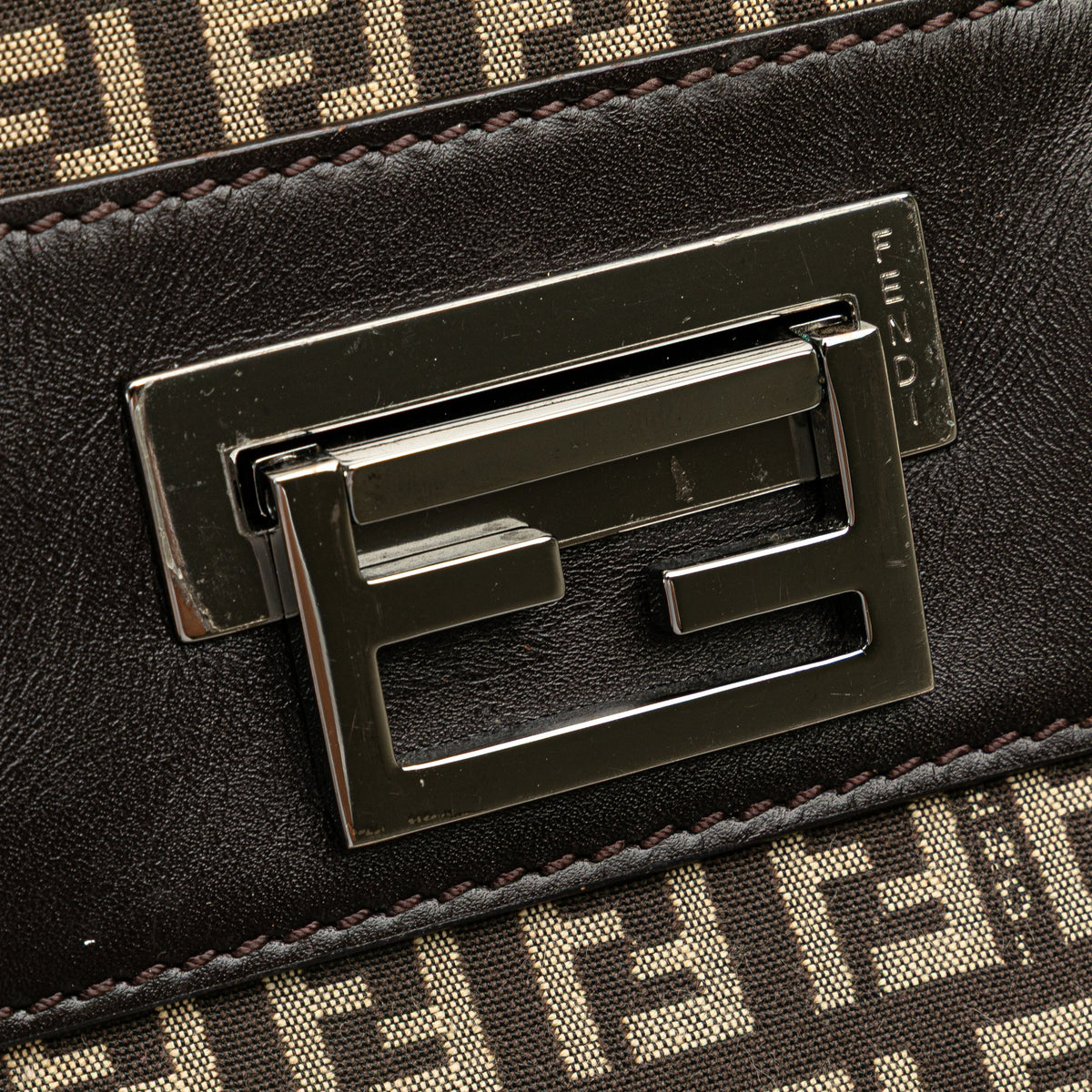 Fendi Zucchino Canvas Tote — Brown
