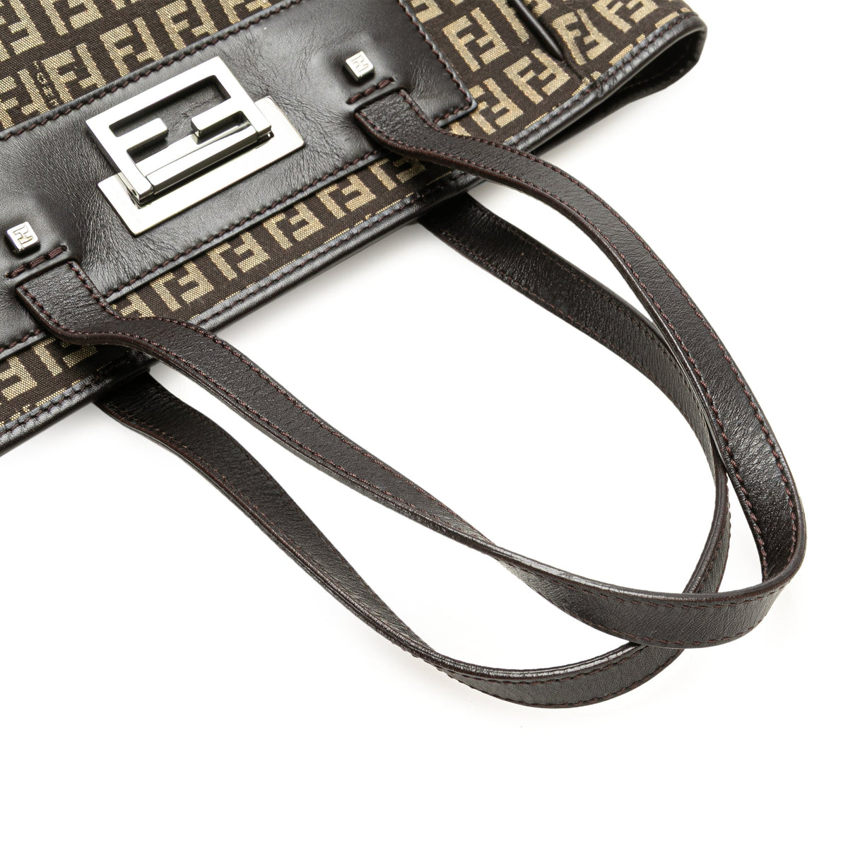 Fendi Zucchino Canvas Tote — Brown