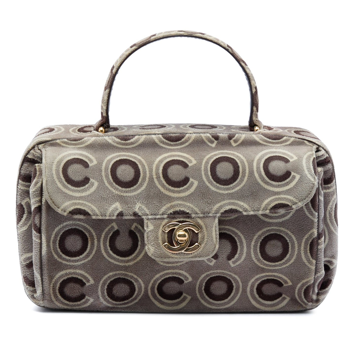 Chanel Coco Velvet Flap Box Top Handle Bag