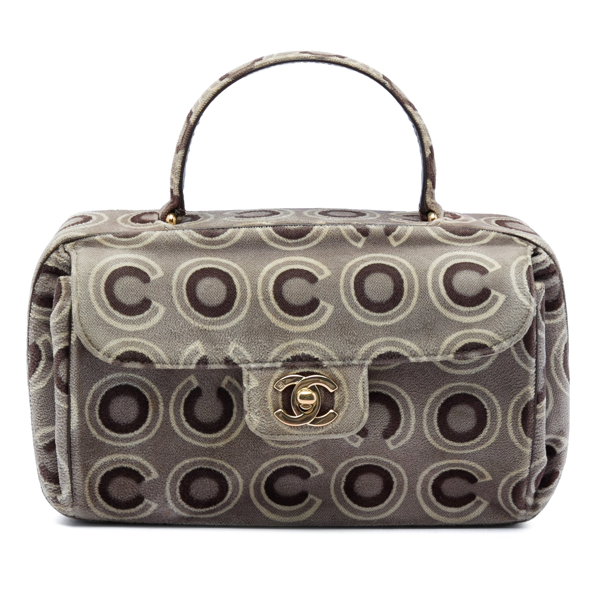 Chanel Coco Velvet Flap Box Top Handle Bag