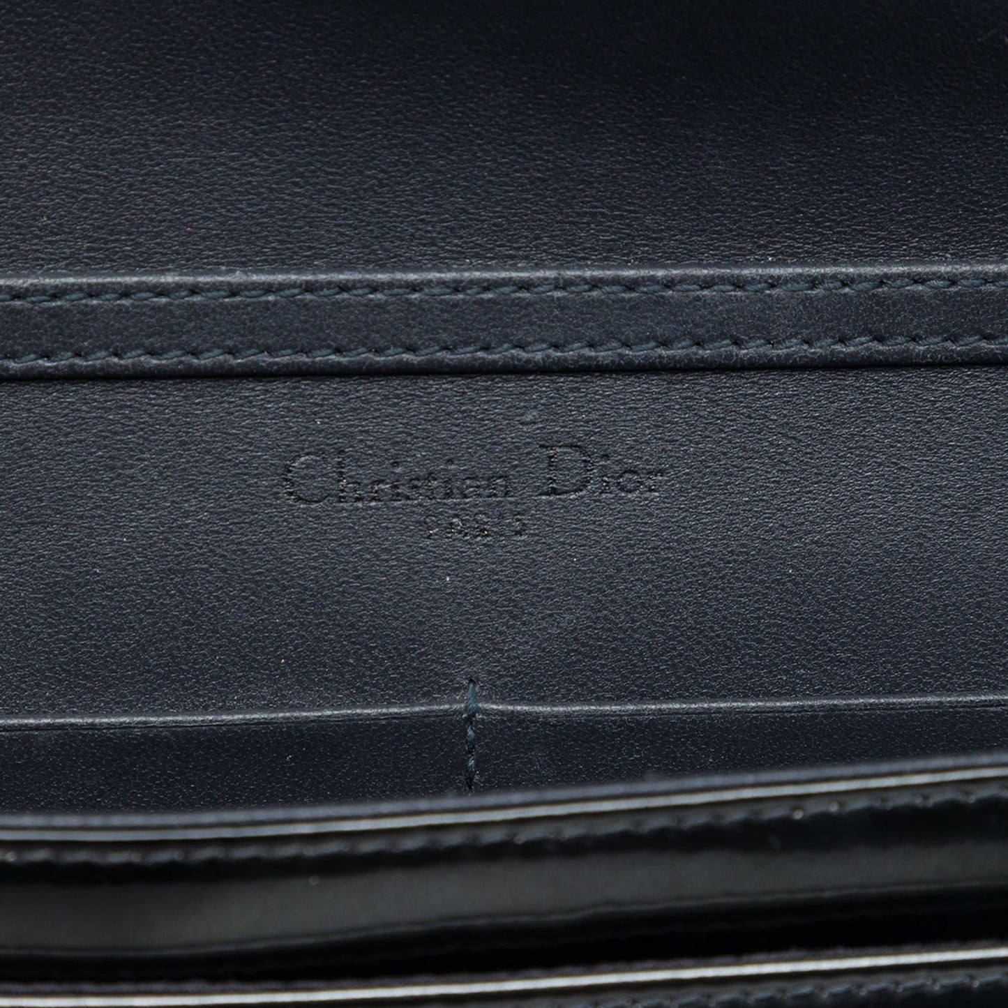 Dior Metallic Patent Microcannage Diorama Wallet on Chain