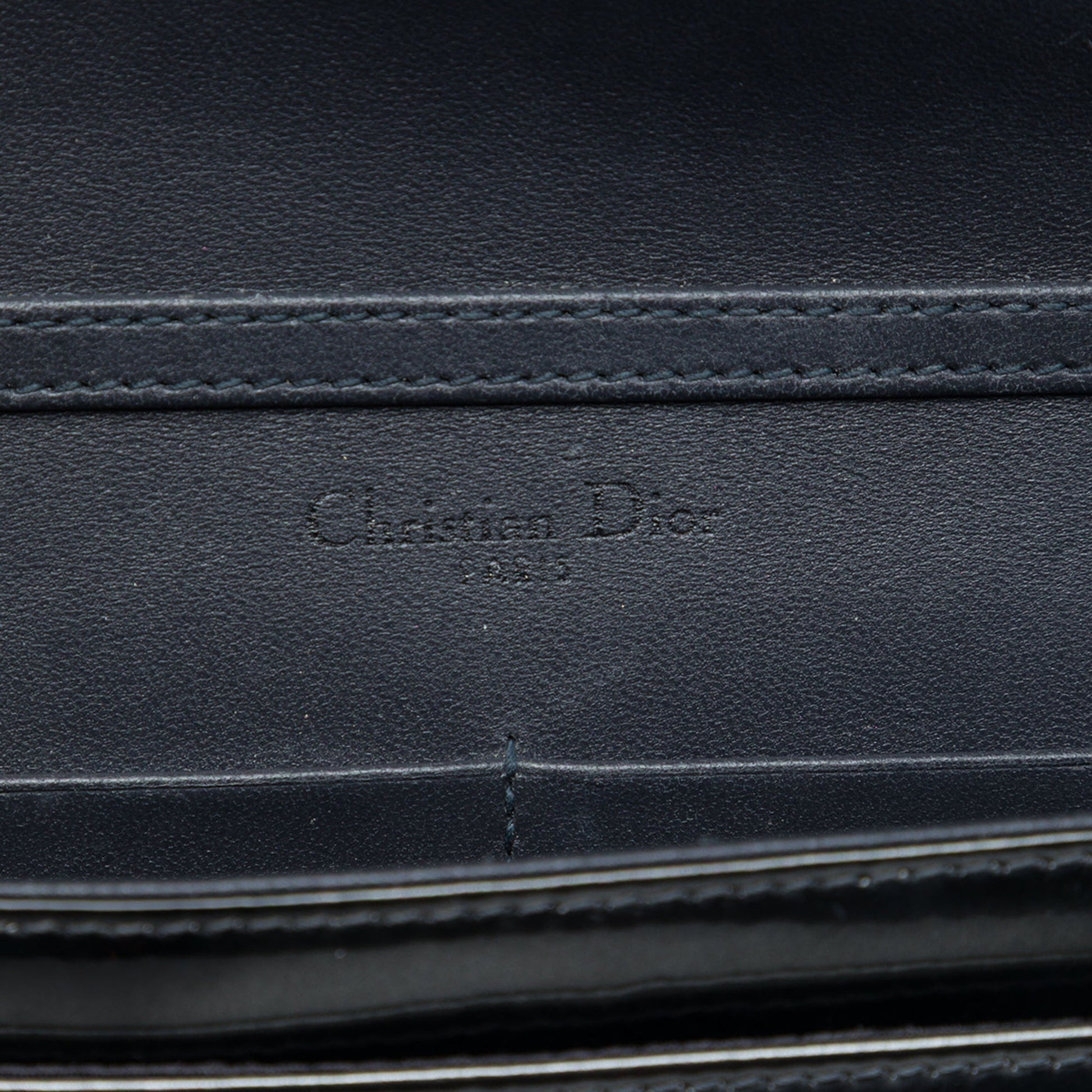 Dior Metallic Patent Microcannage Diorama Wallet on Chain