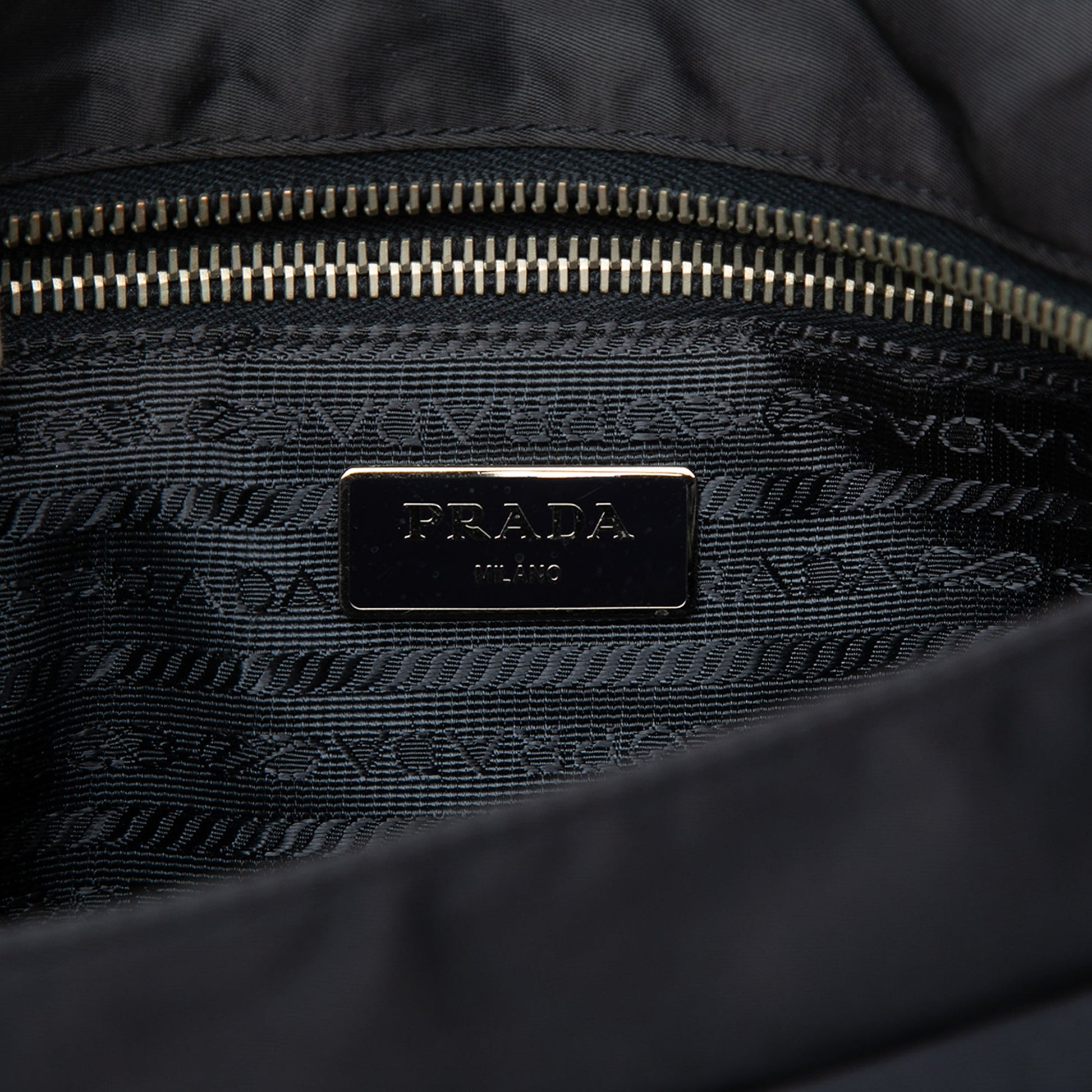 Prada Saffiano Trimmed Tessuto Zip Top Crossbody
