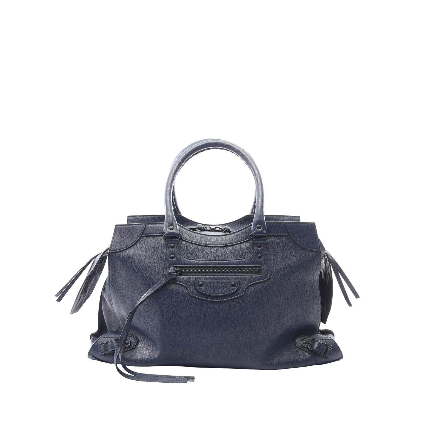 Balenciaga Large Grained Calfskin Motocross Neo Classic City Satchel