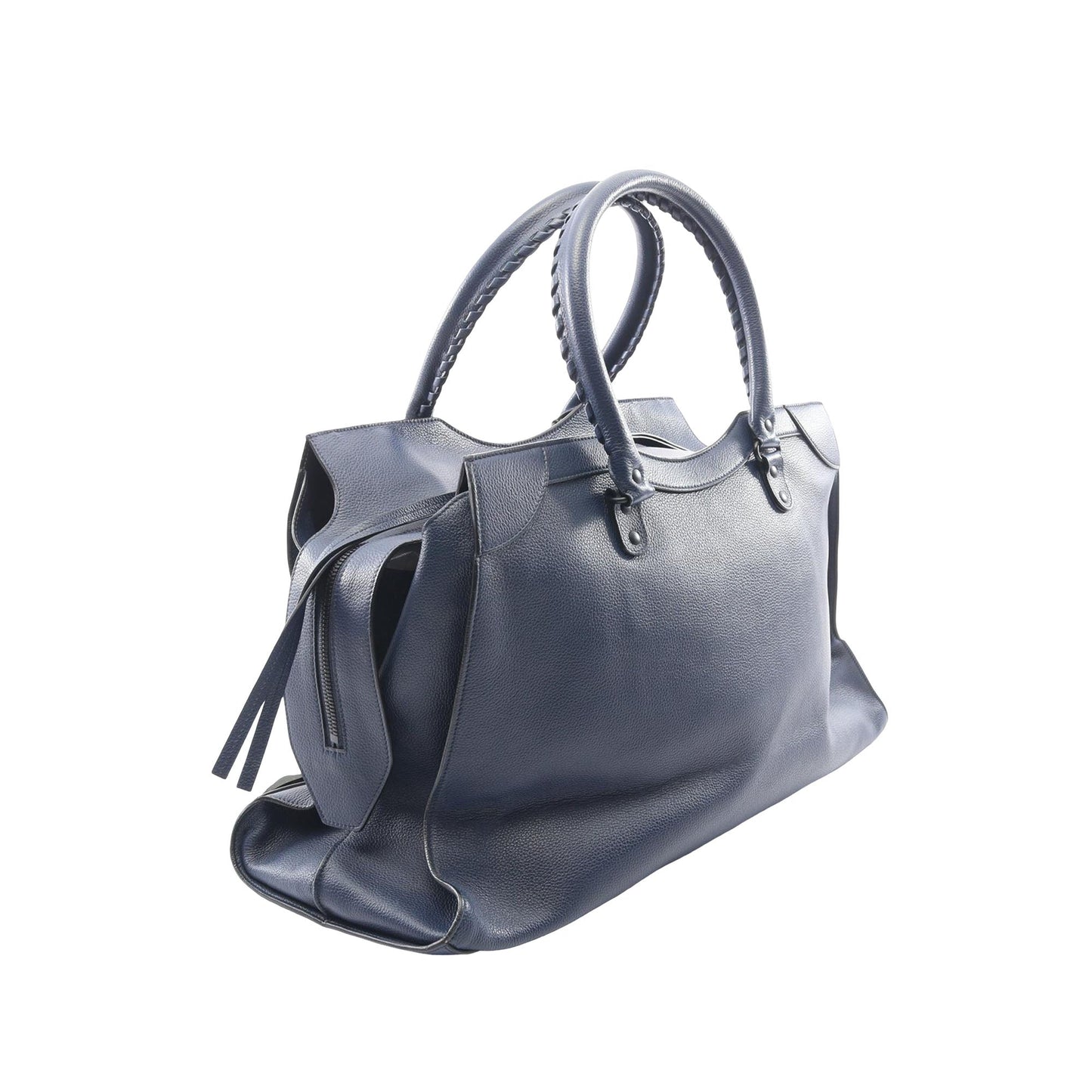 Balenciaga Large Grained Calfskin Motocross Neo Classic City Satchel