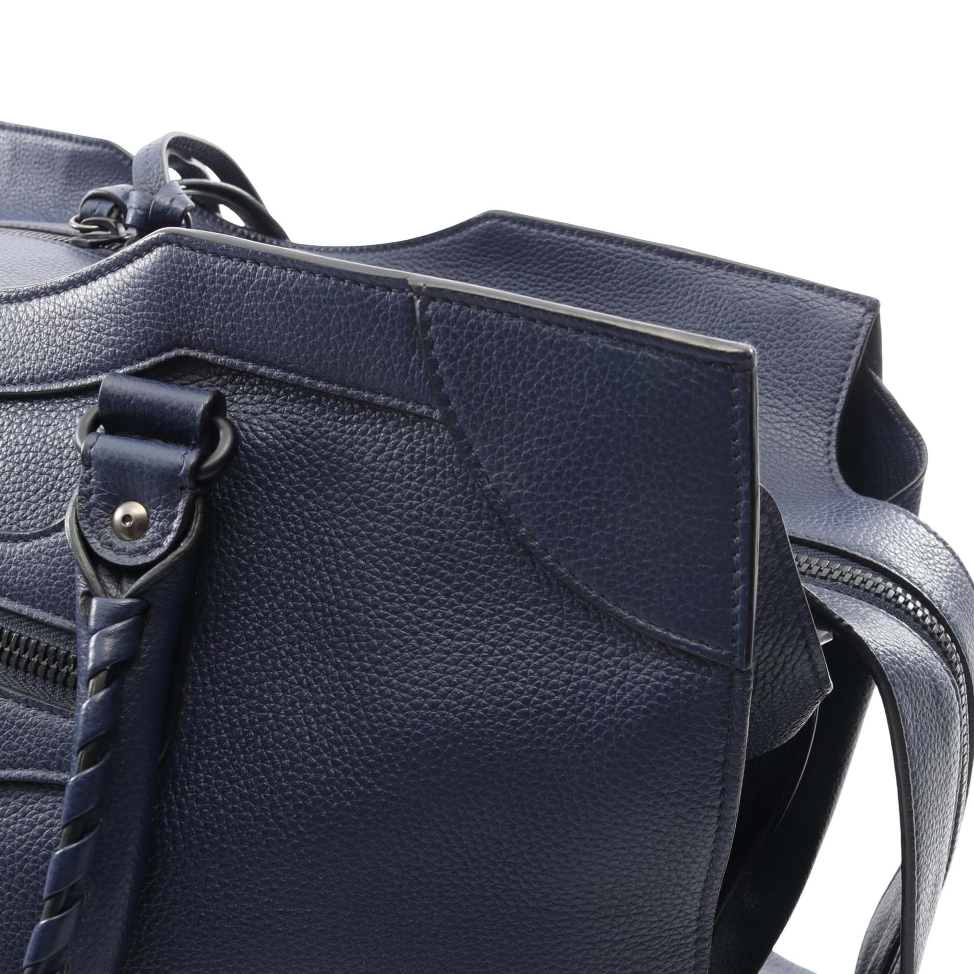 Balenciaga Large Grained Calfskin Motocross Neo Classic City Satchel