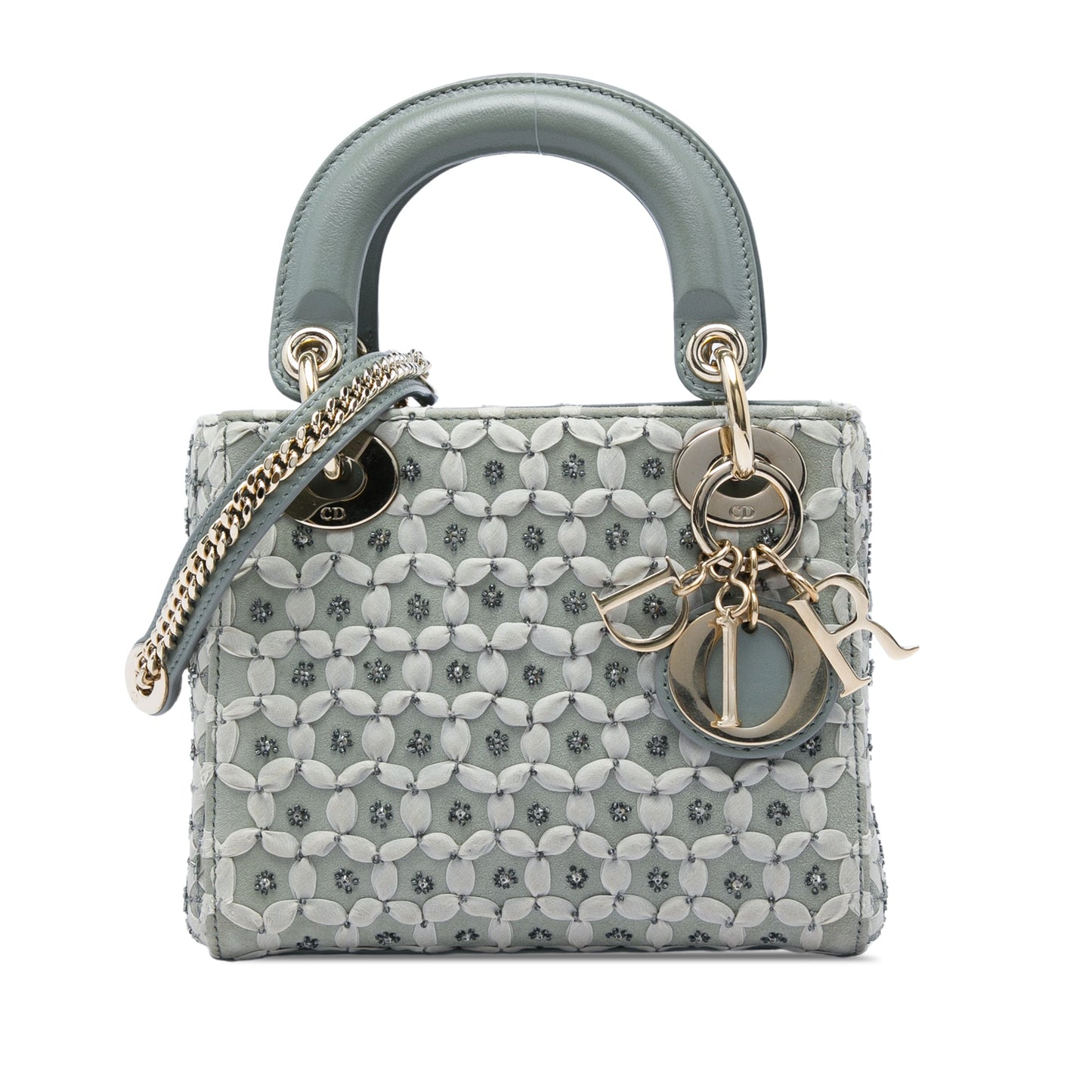 Dior Mini Suede Stone And Beads Lady Dior
