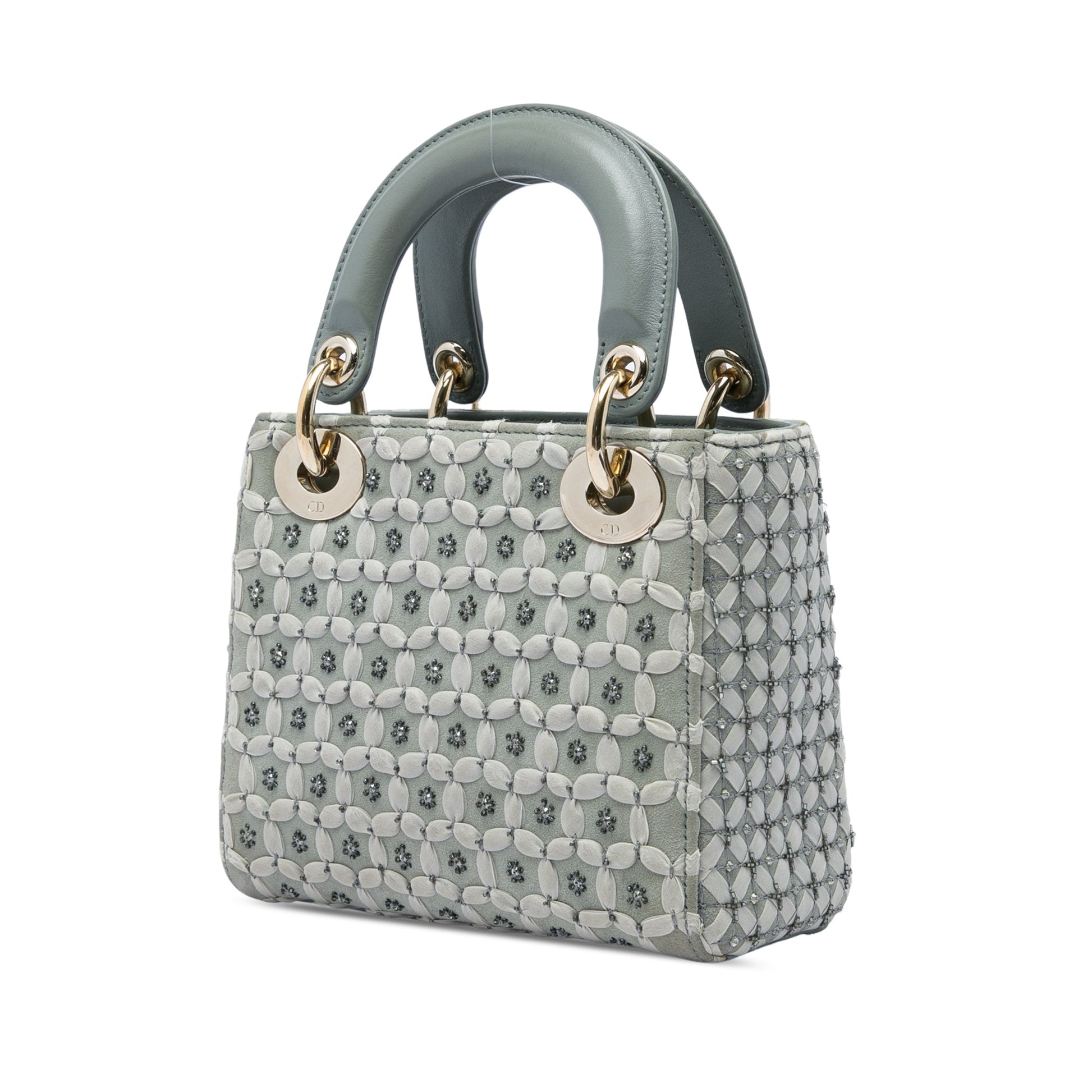 Dior Mini Suede Stone And Beads Lady Dior