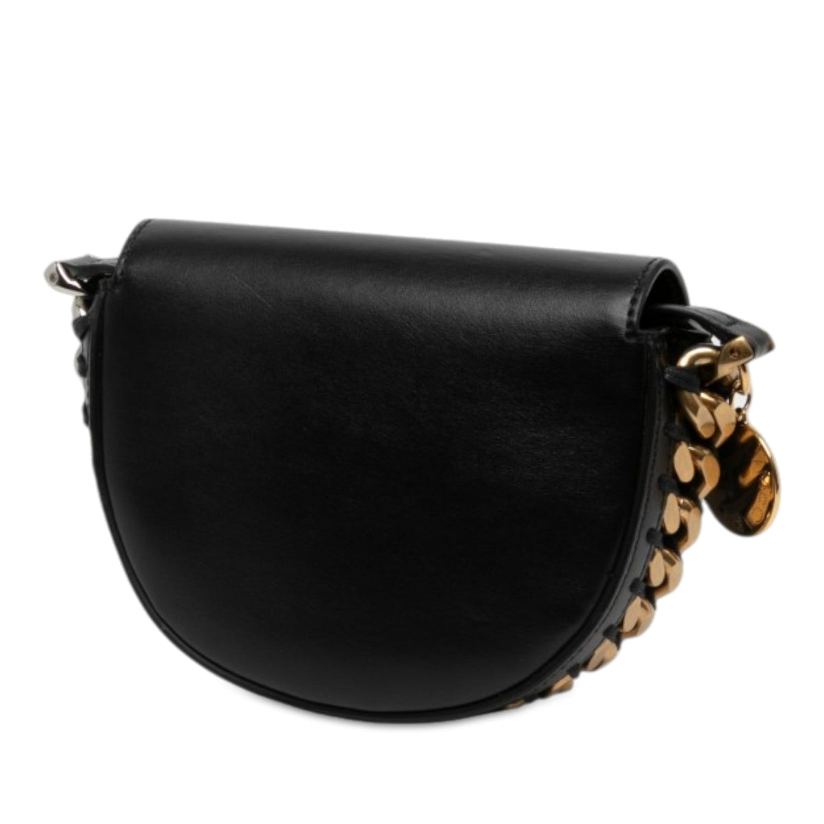 Stella McCartney Small Faux Leather Frayme Flap Crossbody — Black